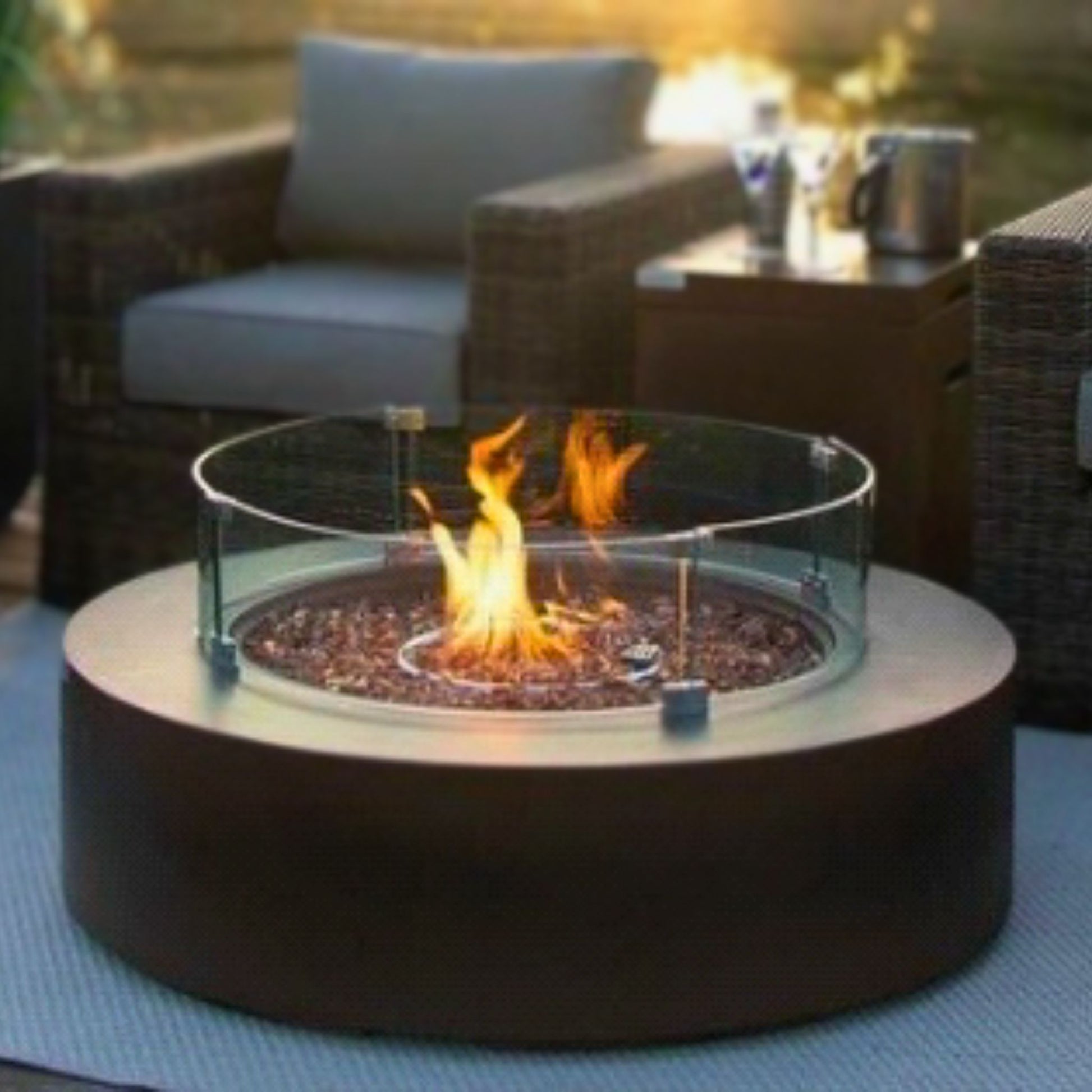 1.2m Oslo Fire Table Beige