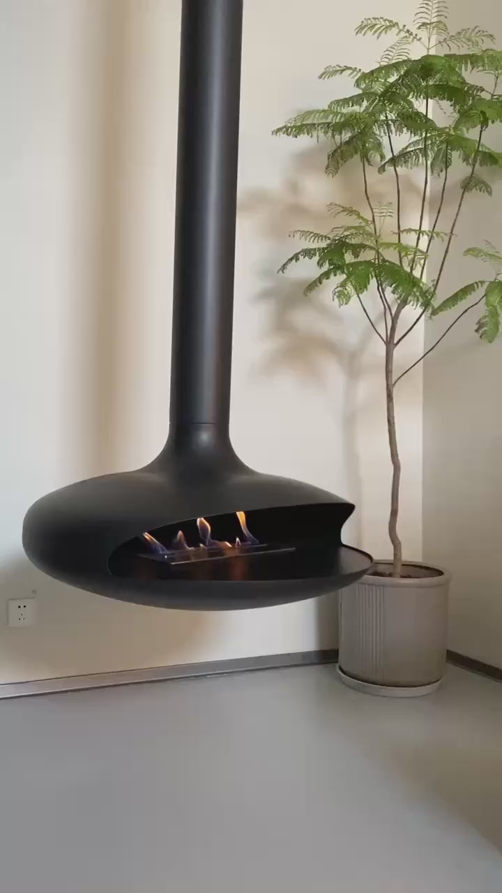 Aura Flame Vittoria Ethanol Hanging Suspending Fireplace