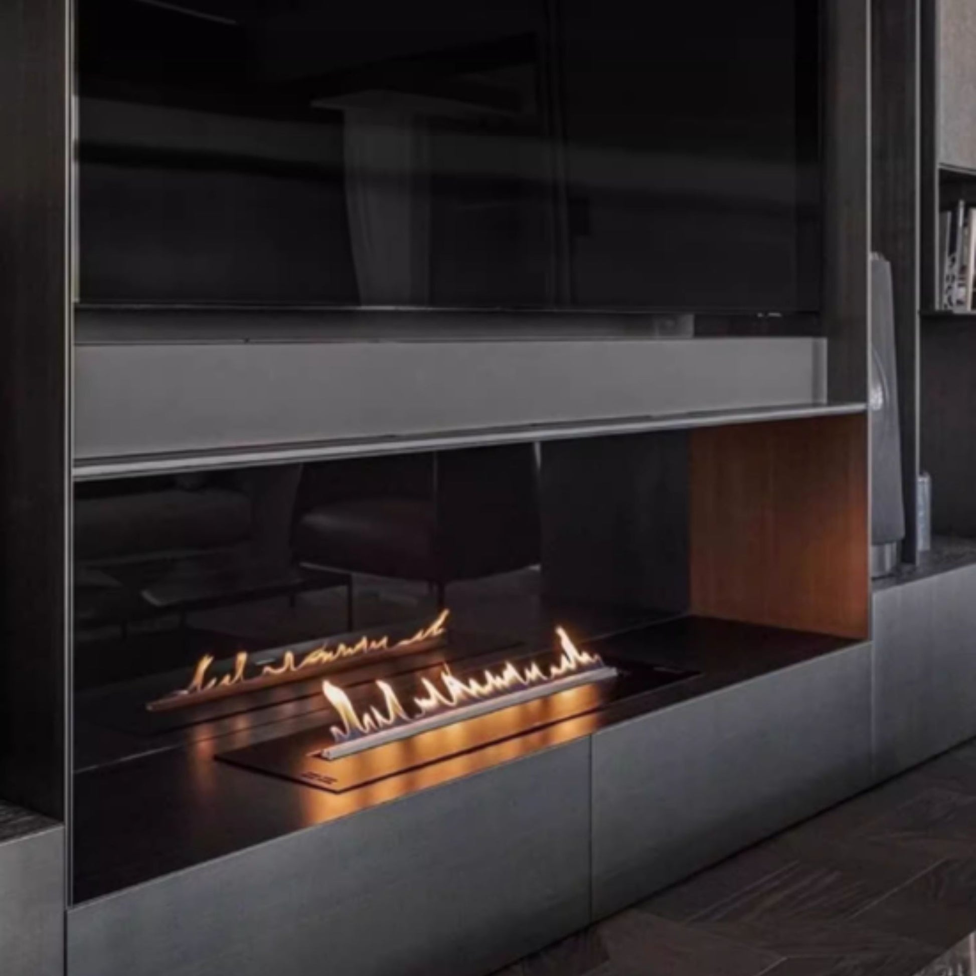 60cm Silver Ethanol Burner