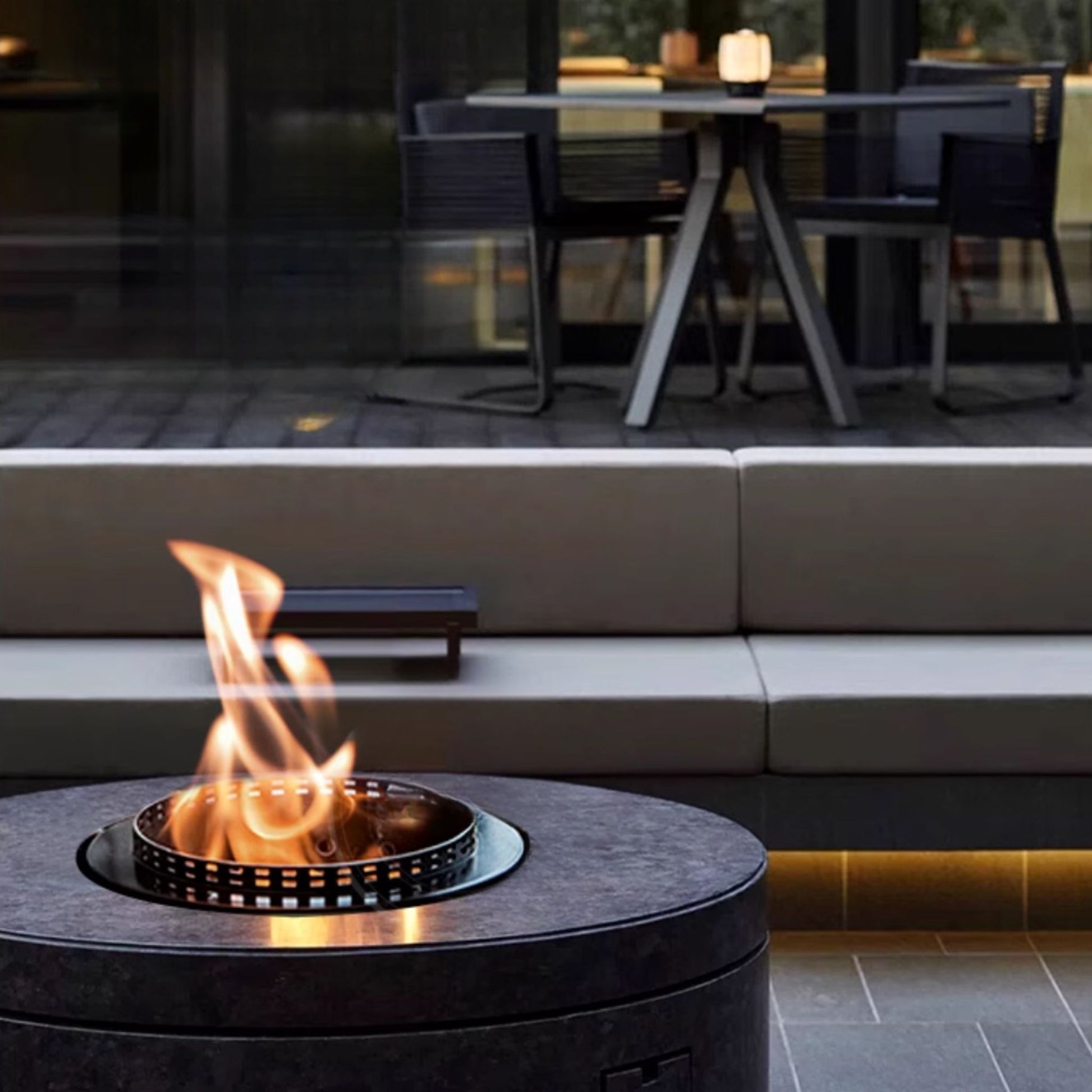 35cm Round Silver Ethanol Burner