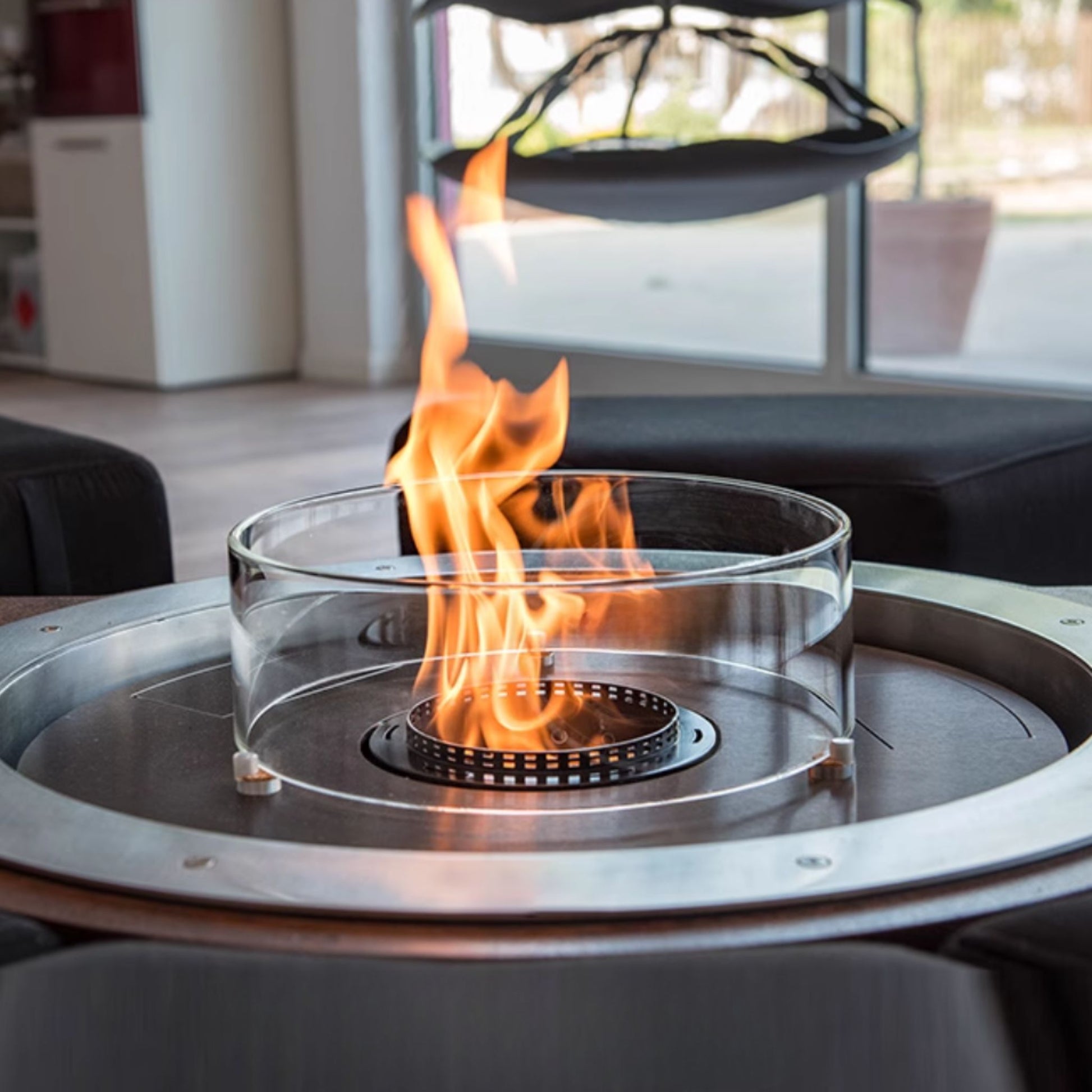 35cm Round Silver Ethanol Burner