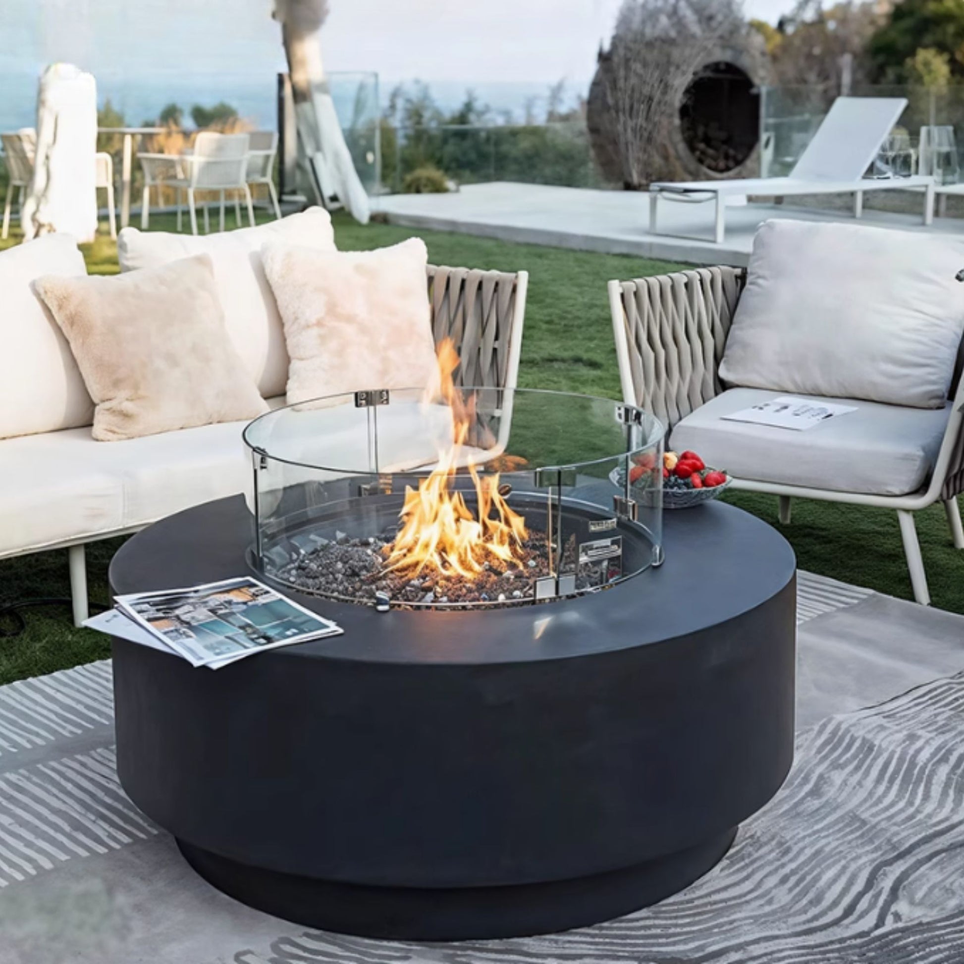 35cm Round Silver Ethanol Burner