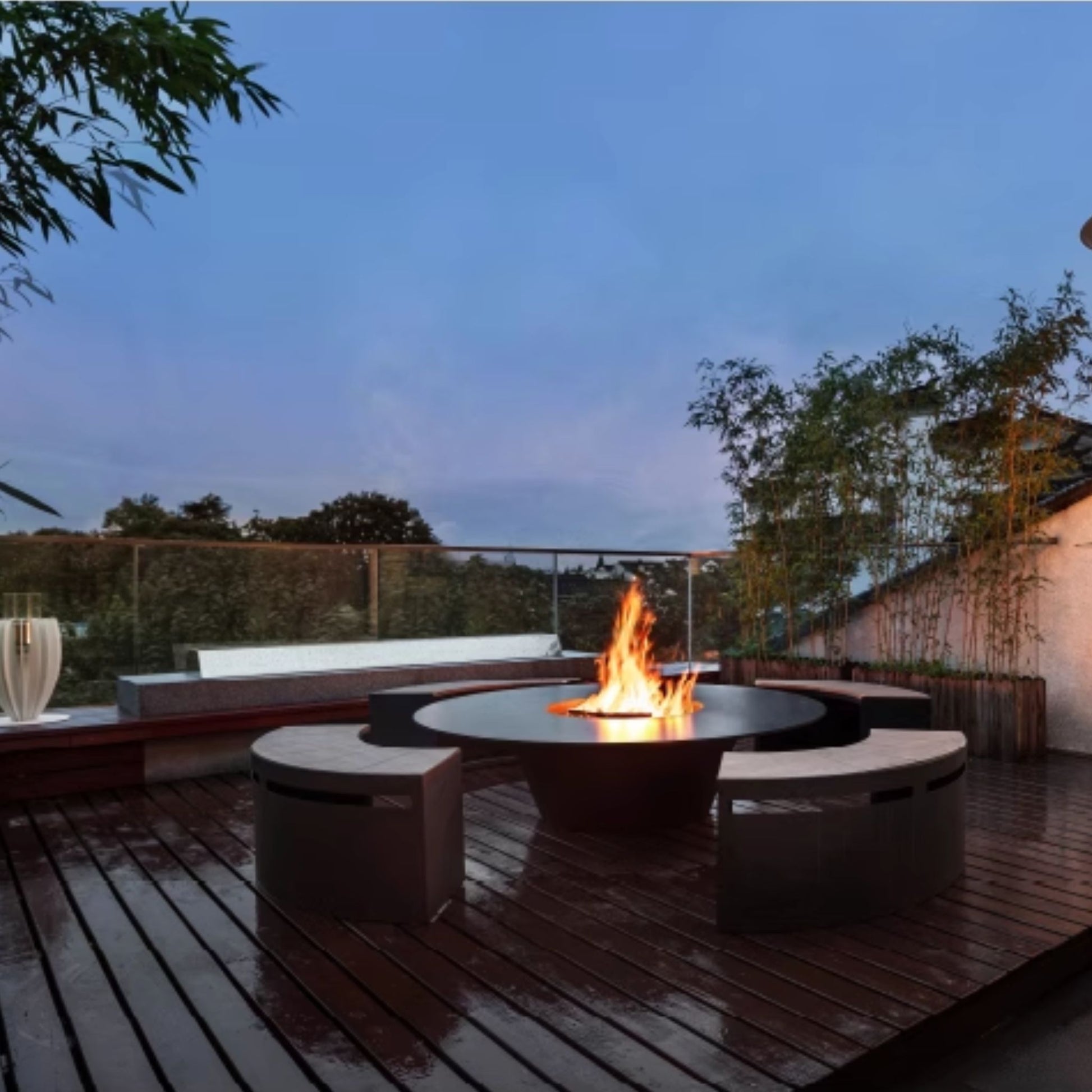 35cm Round Silver Ethanol Burner