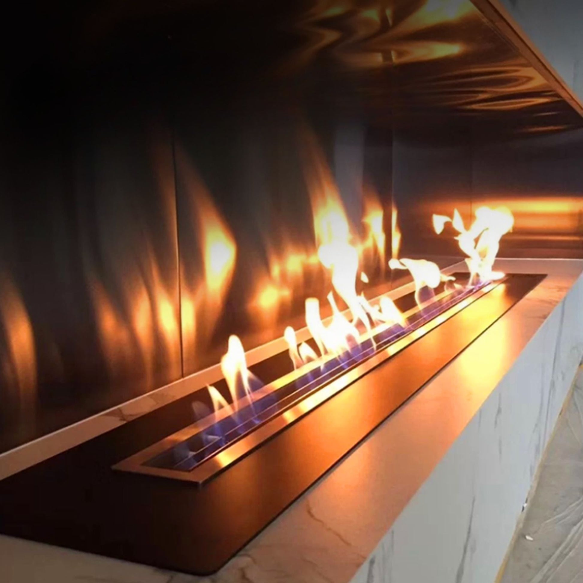 90cm Silver Ethanol Burner