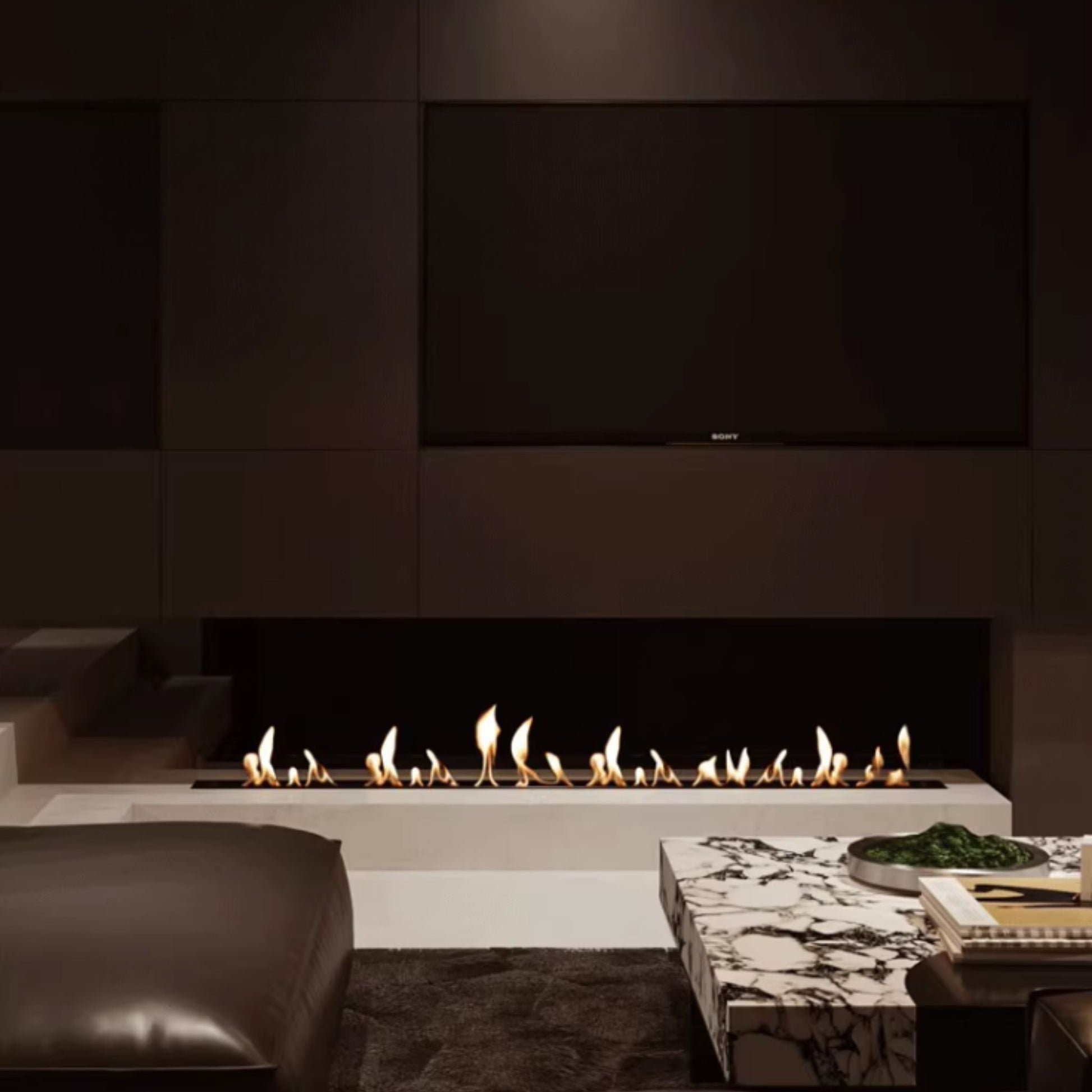1.2m Black Ethanol Burner