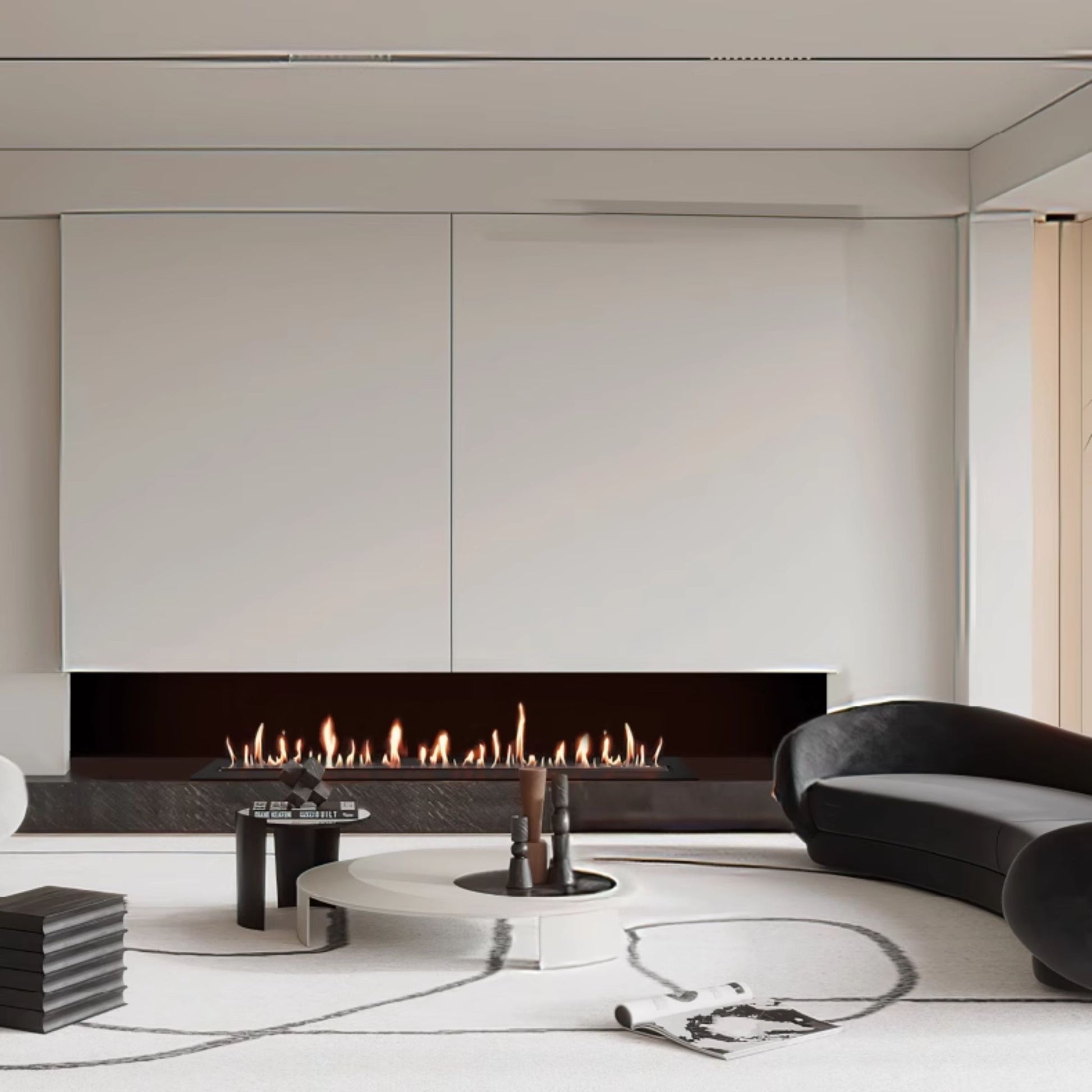 1.2m Black Ethanol Burner