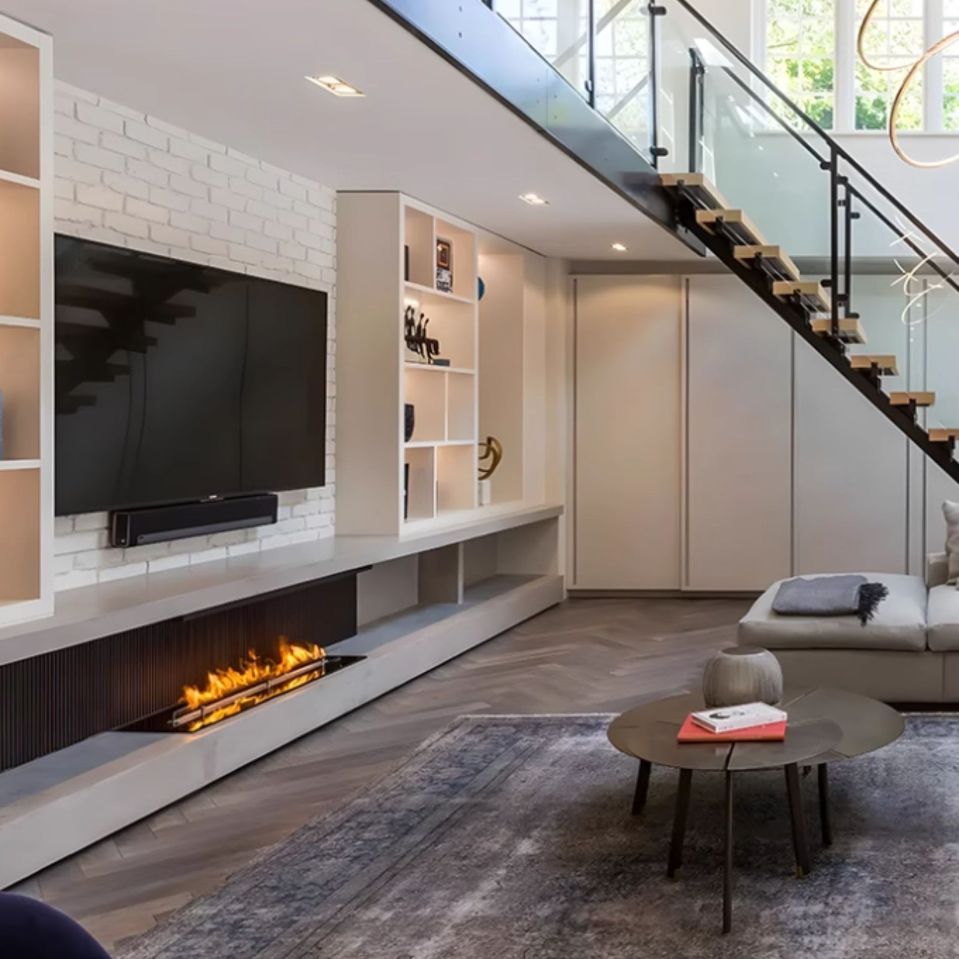 80cm Silver Ethanol Burner