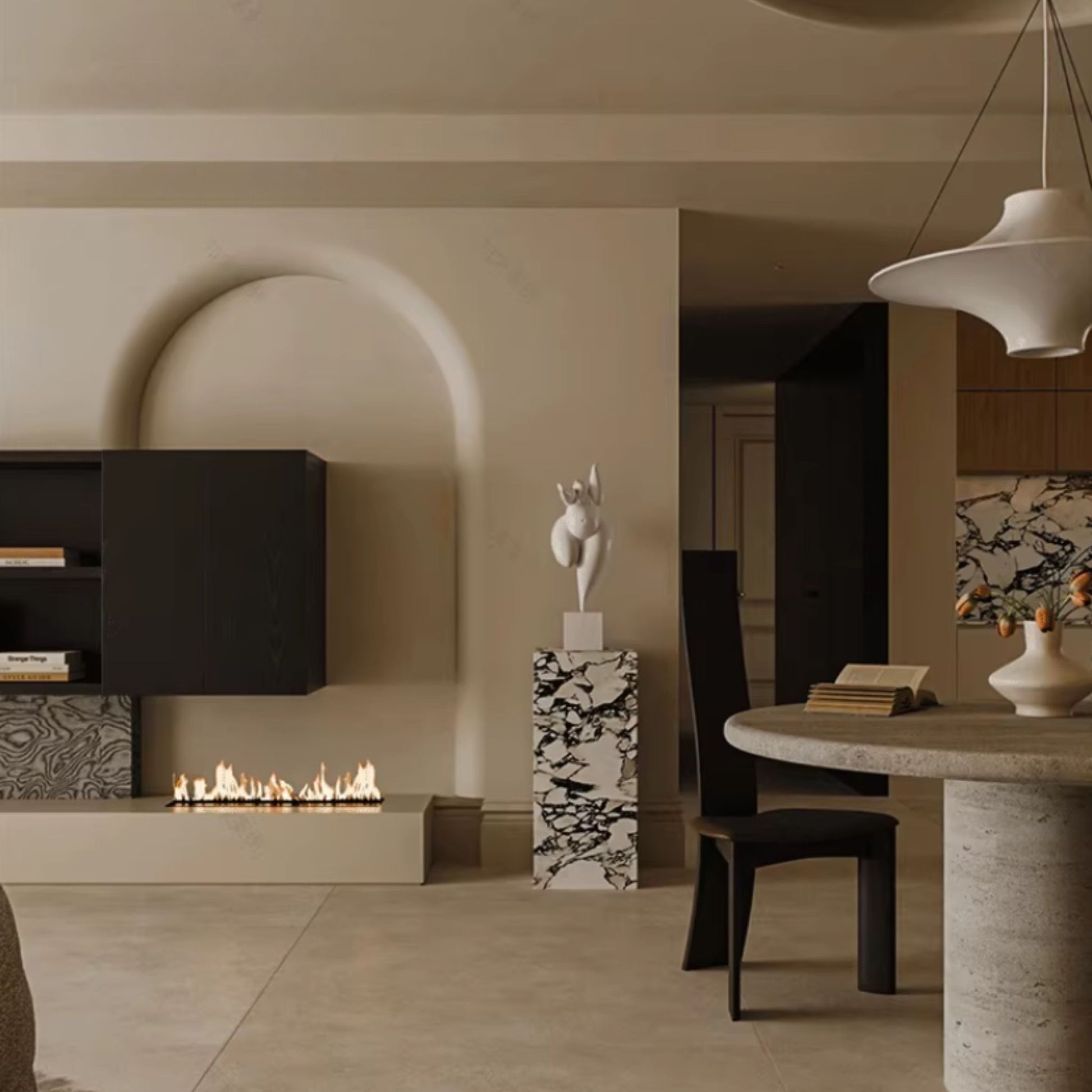 60cm Black Ethanol Burner