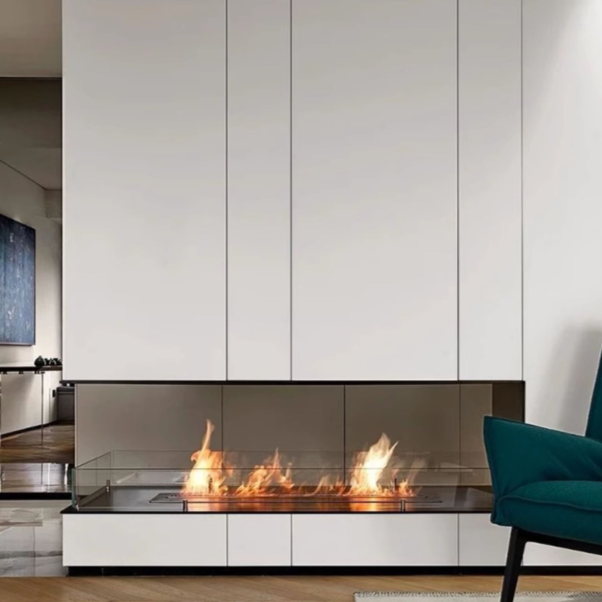 90cm Silver Ethanol Burner