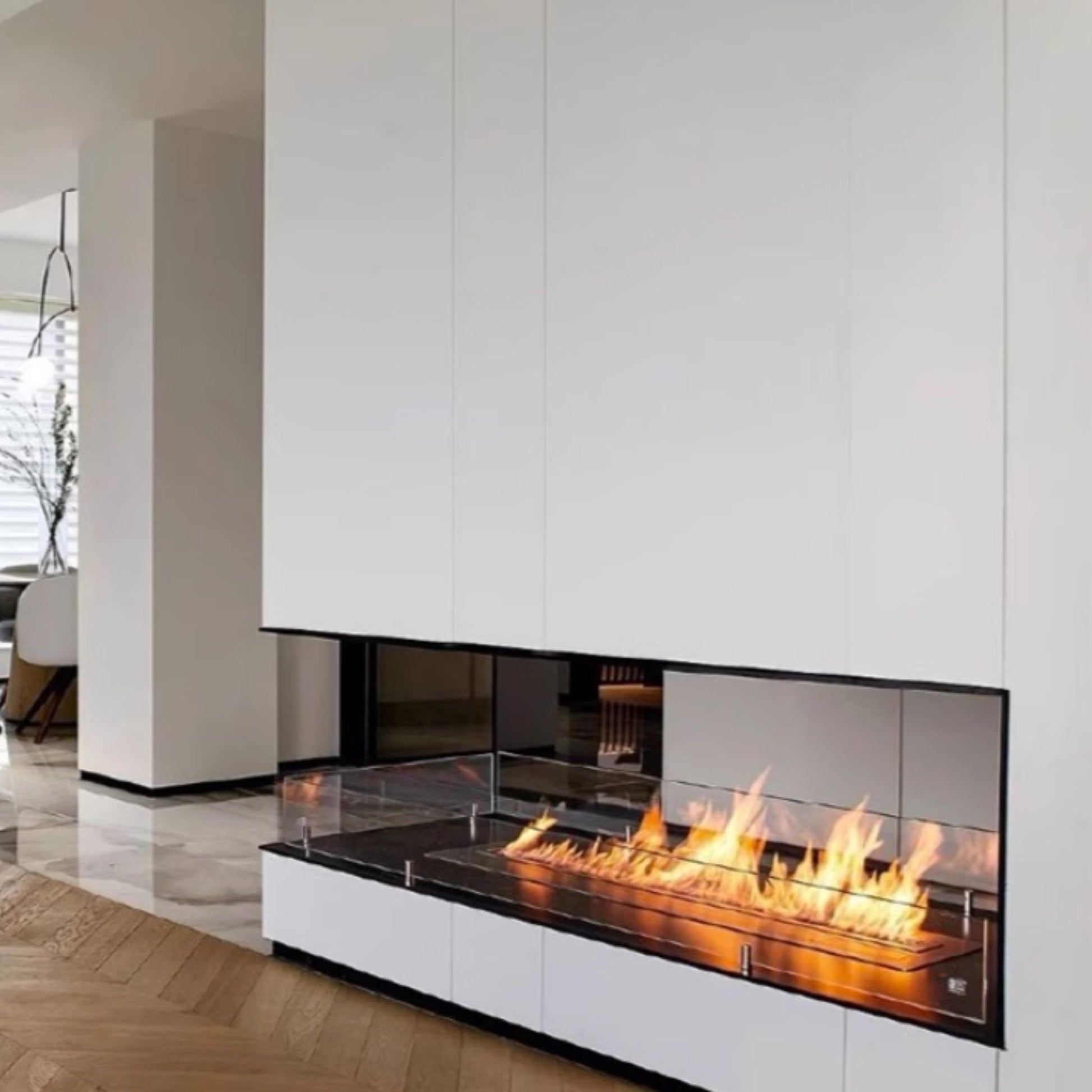 90cm Silver Ethanol Burner