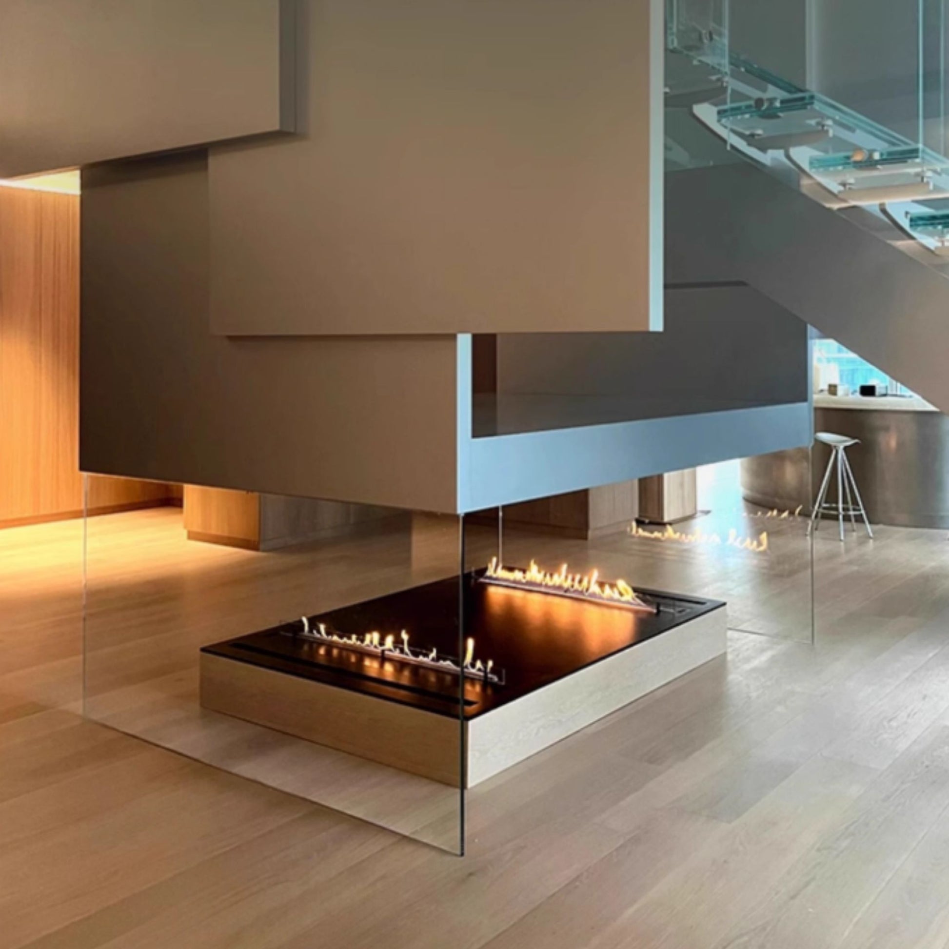 1.2m Black Ethanol Burner