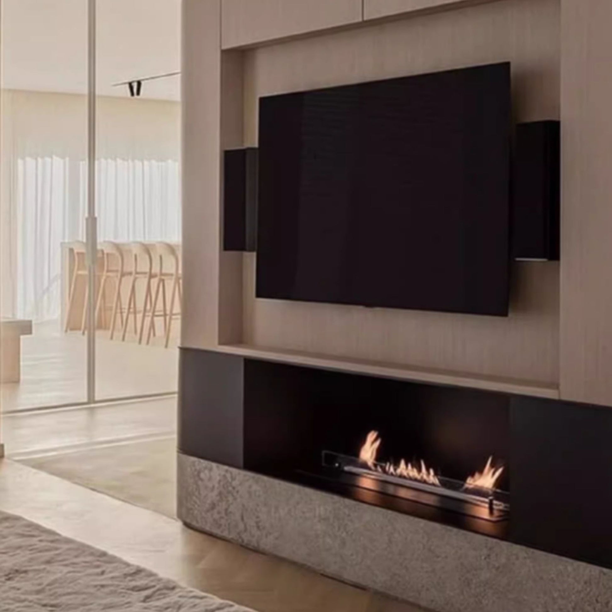 60cm Black Ethanol Burner