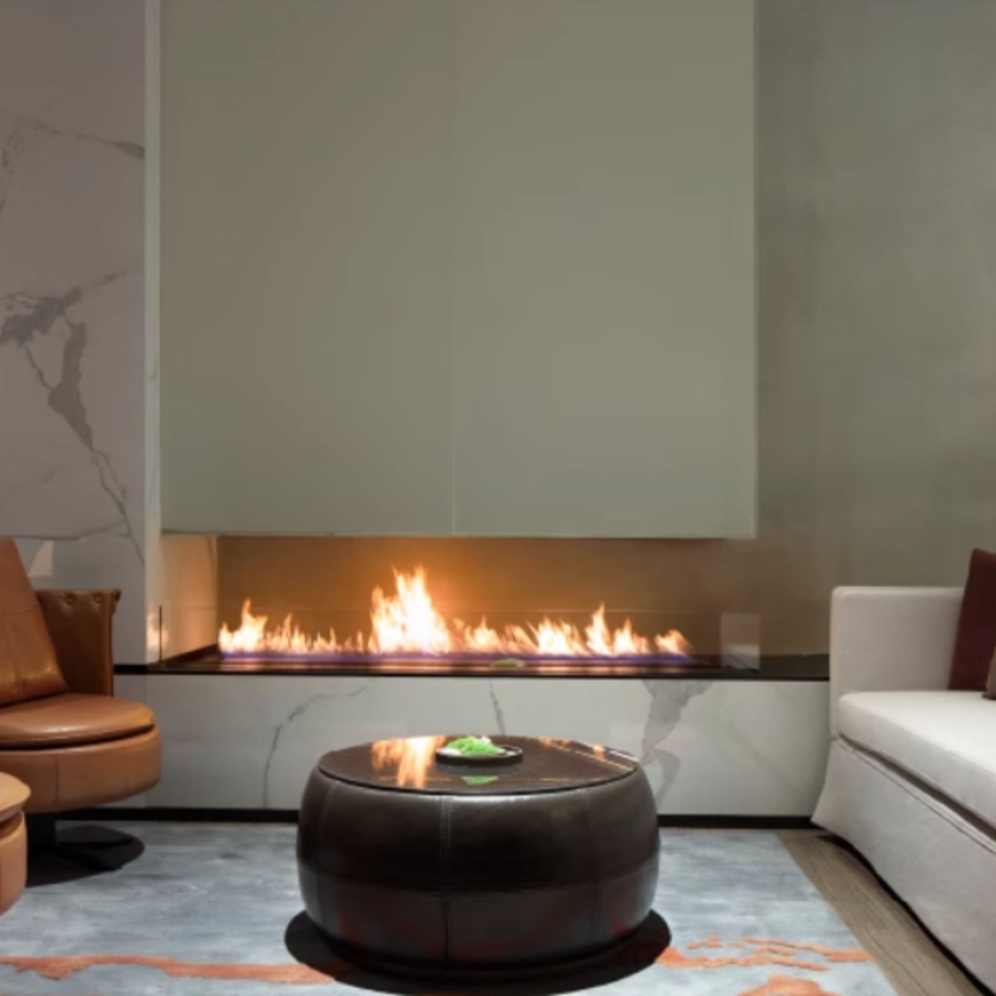 90cm Silver Ethanol Burner