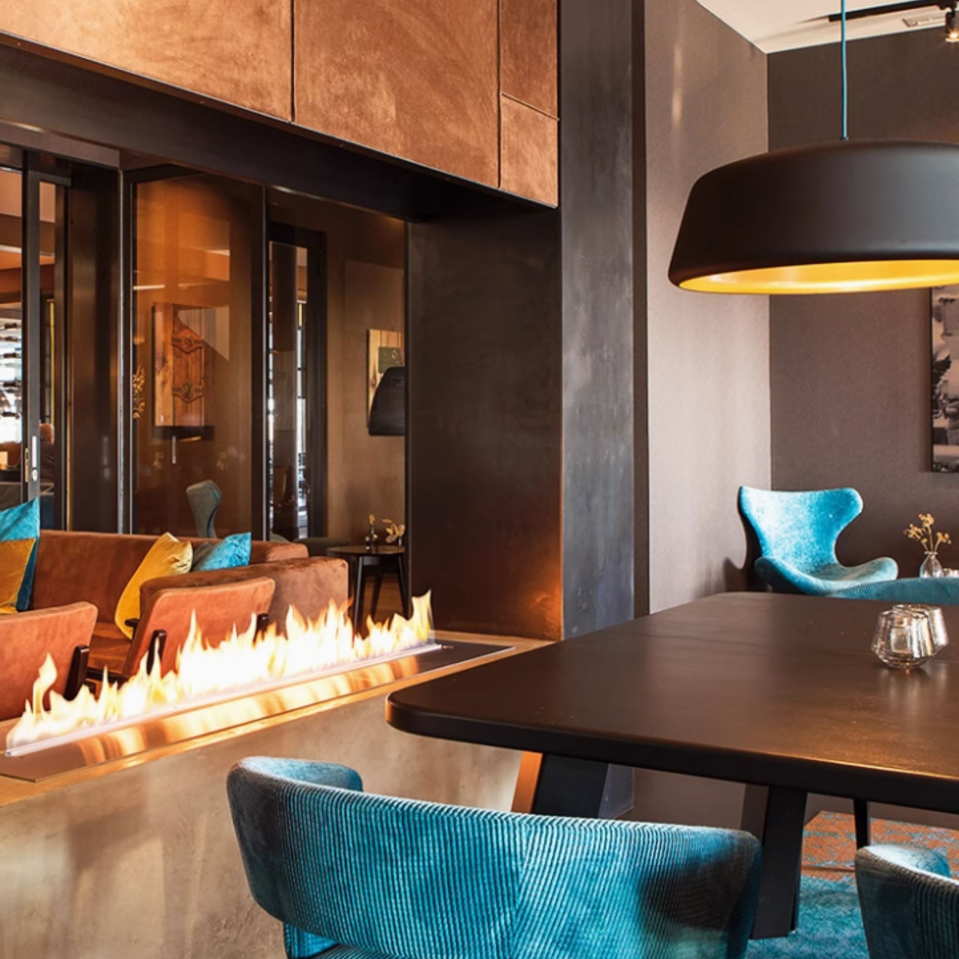 1.2m Black Ethanol Burner