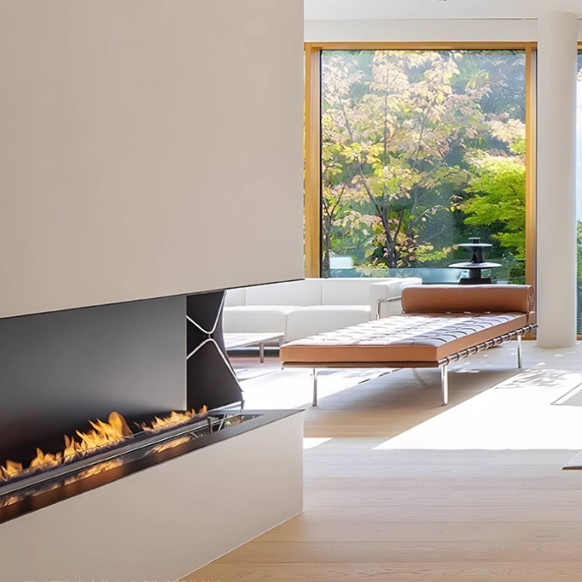 90cm Silver Ethanol Burner