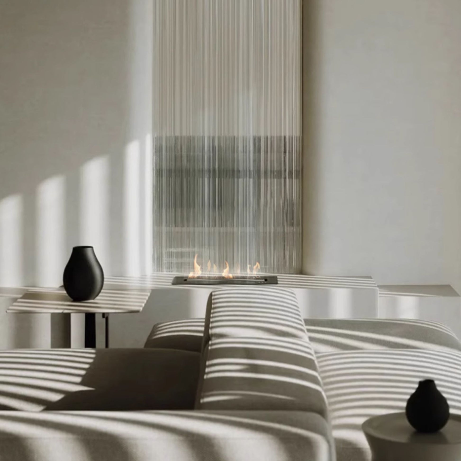 50cm Silver Ethanol Burner