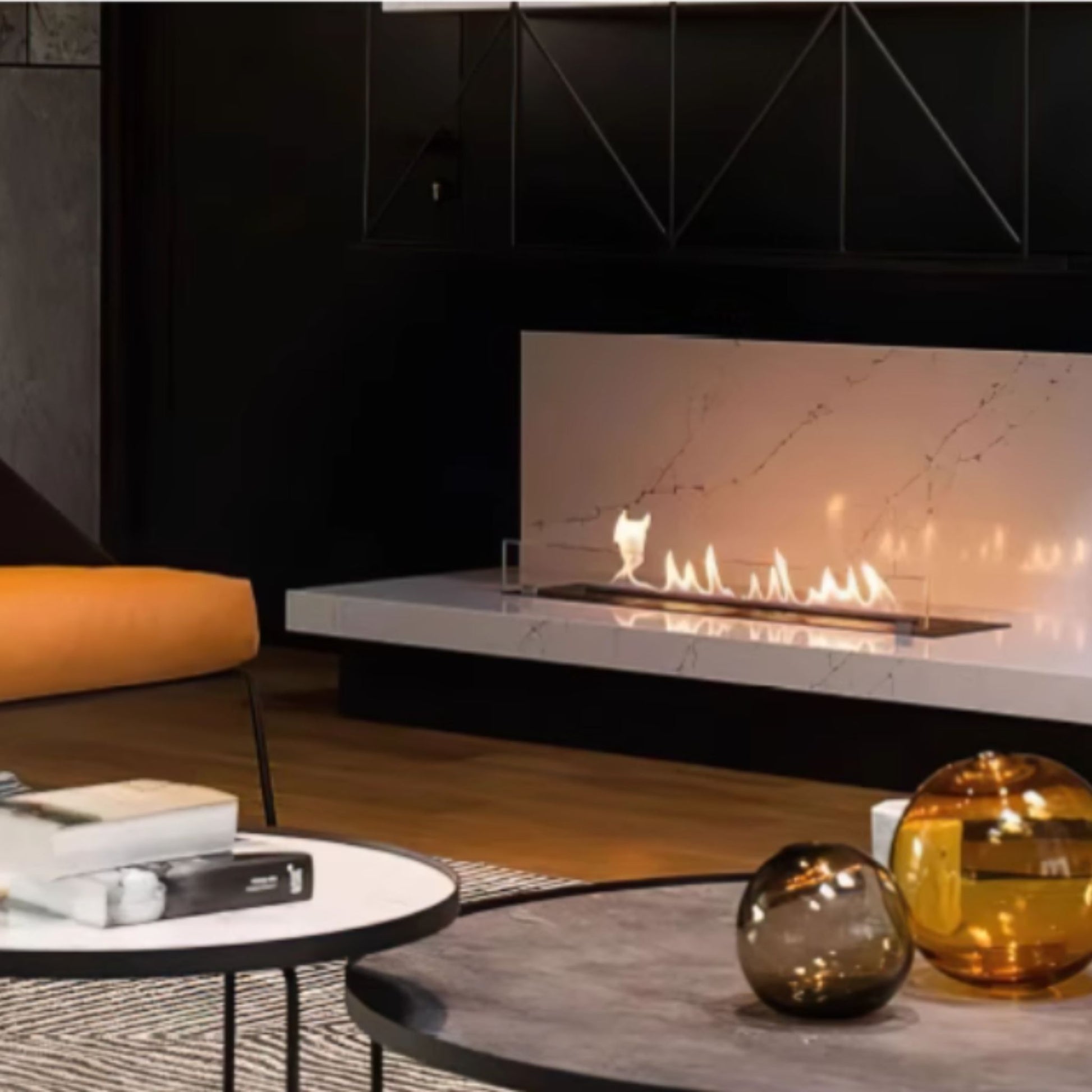 50cm Silver Ethanol Burner