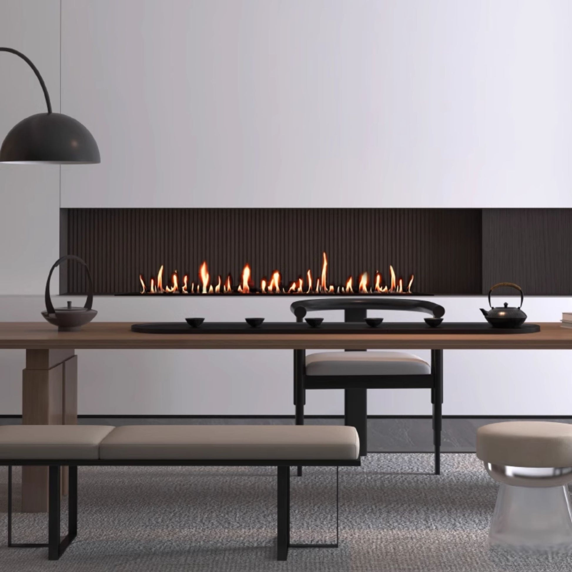 1.5m Silver Ethanol Burner