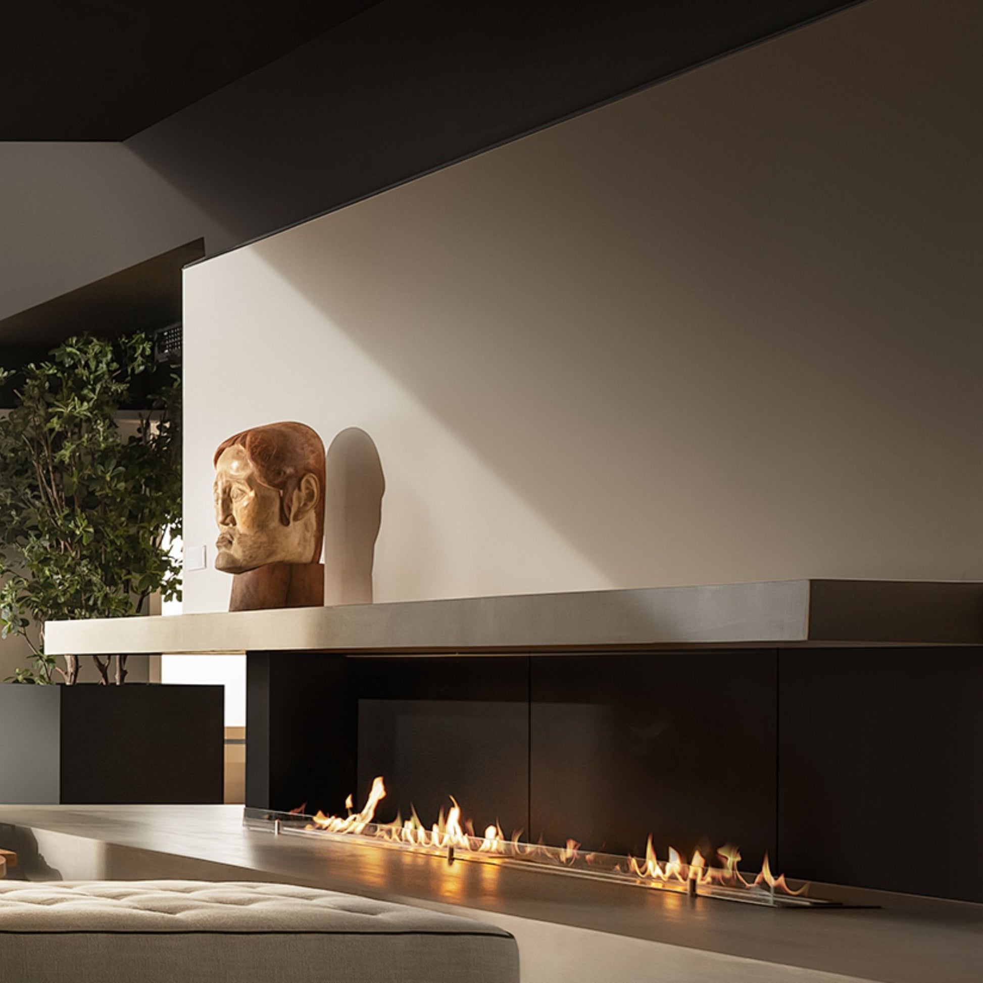 1.8m Black Ethanol Burner