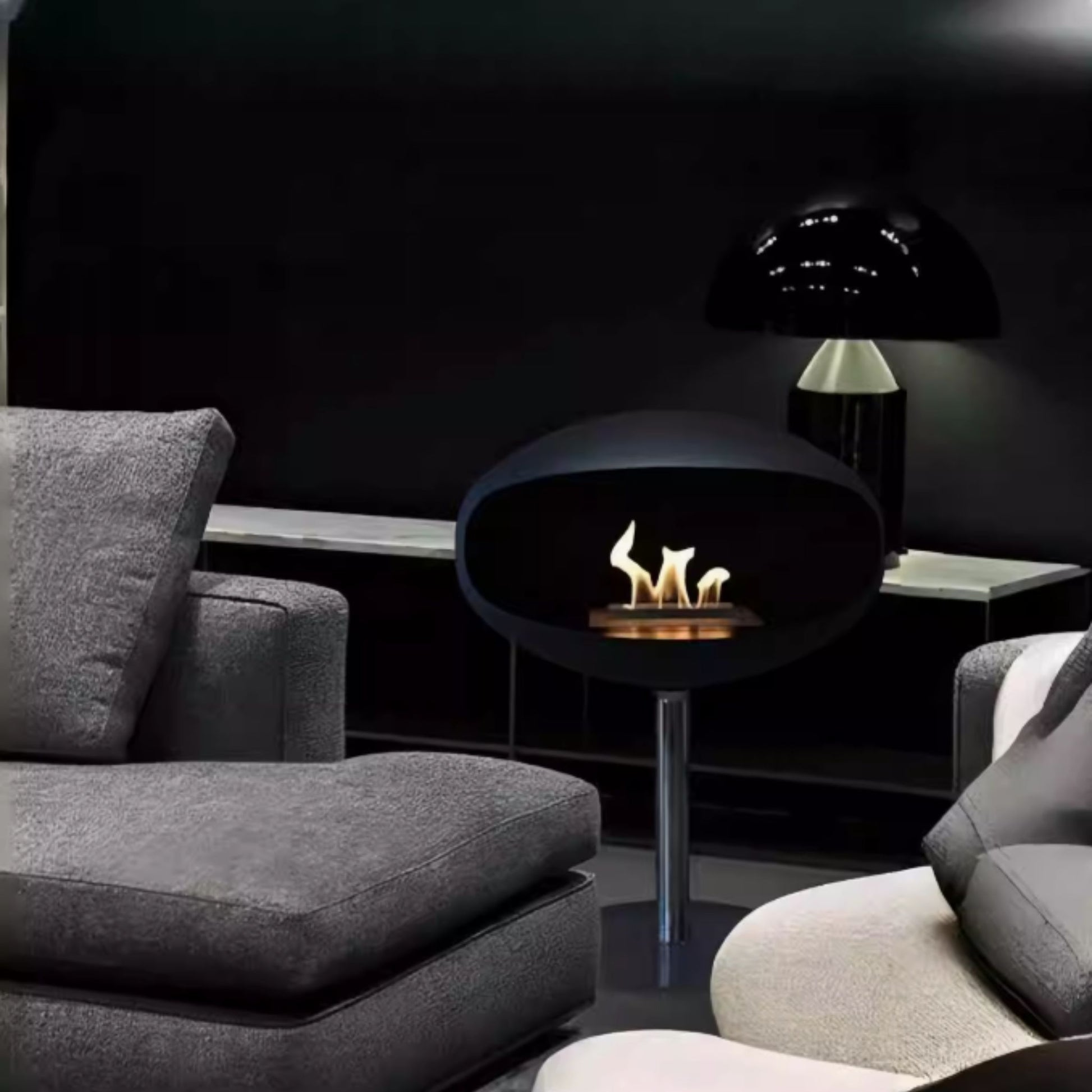Black Arlo Freestanding Fireplace