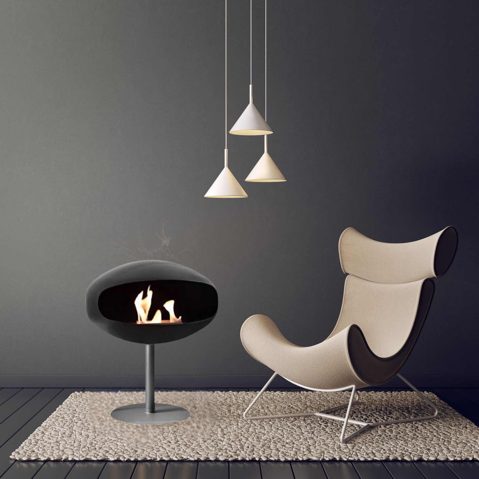 Black Arlo Freestanding Fireplace