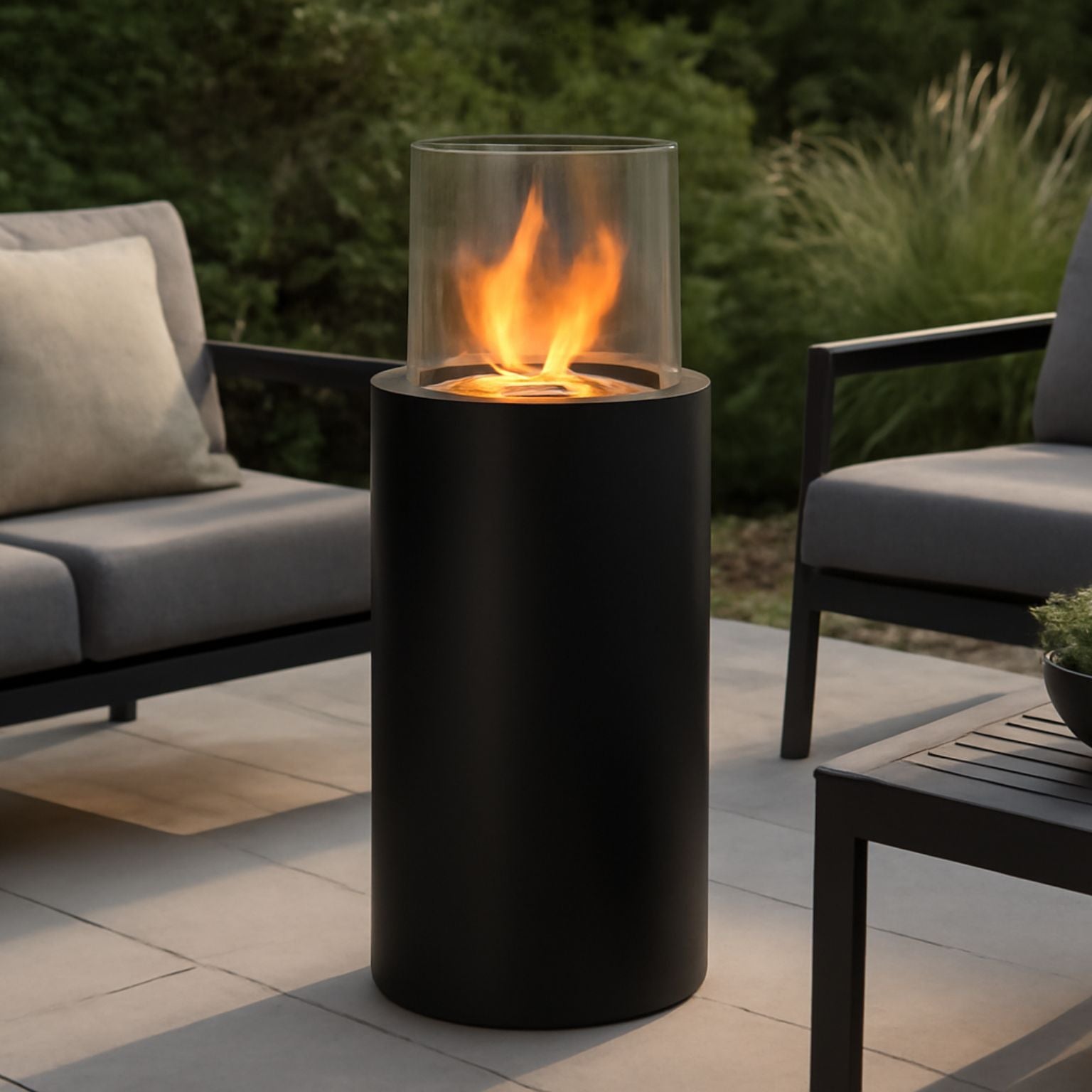 Elba Freestanding Fireplace Black