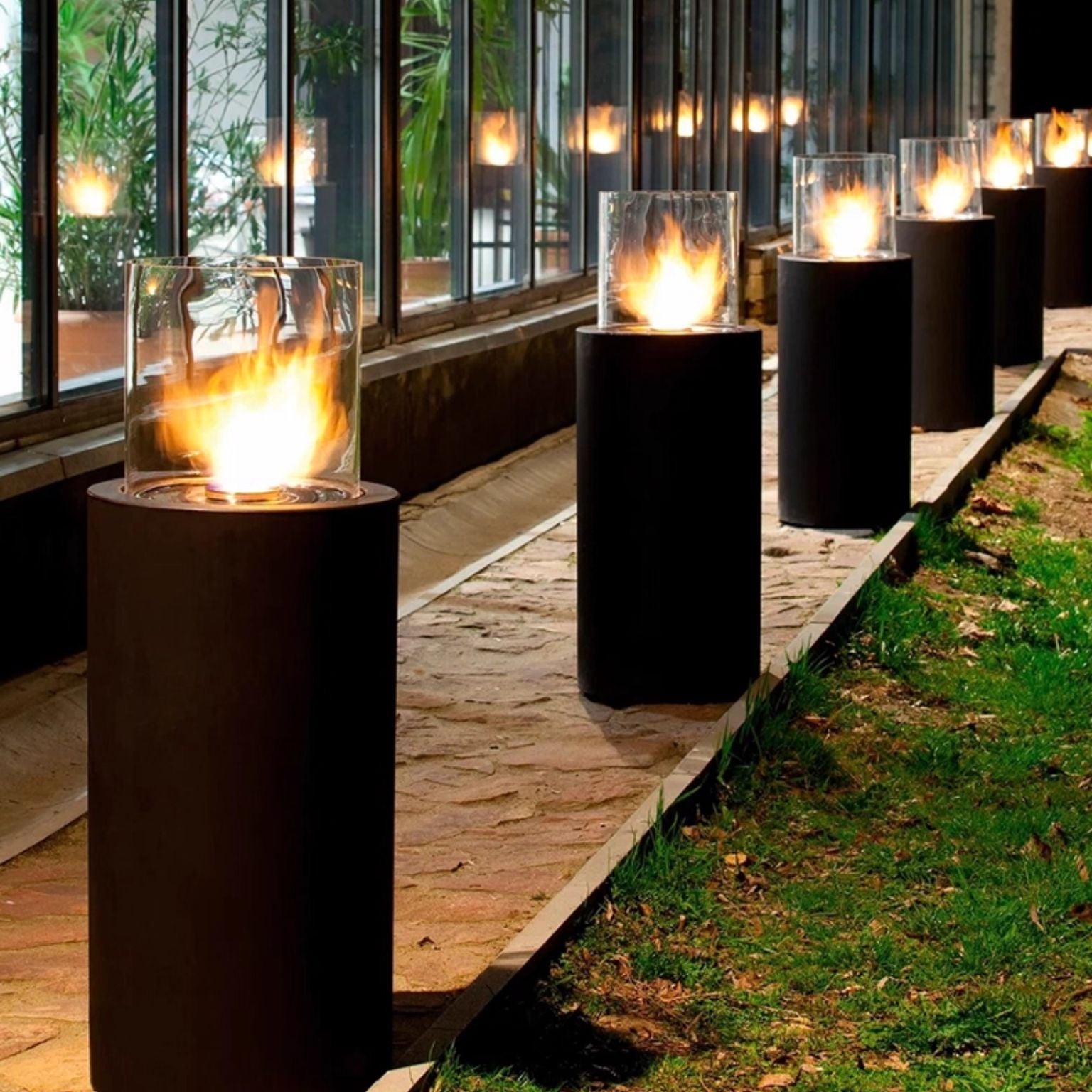 Elba Freestanding Fireplace Black