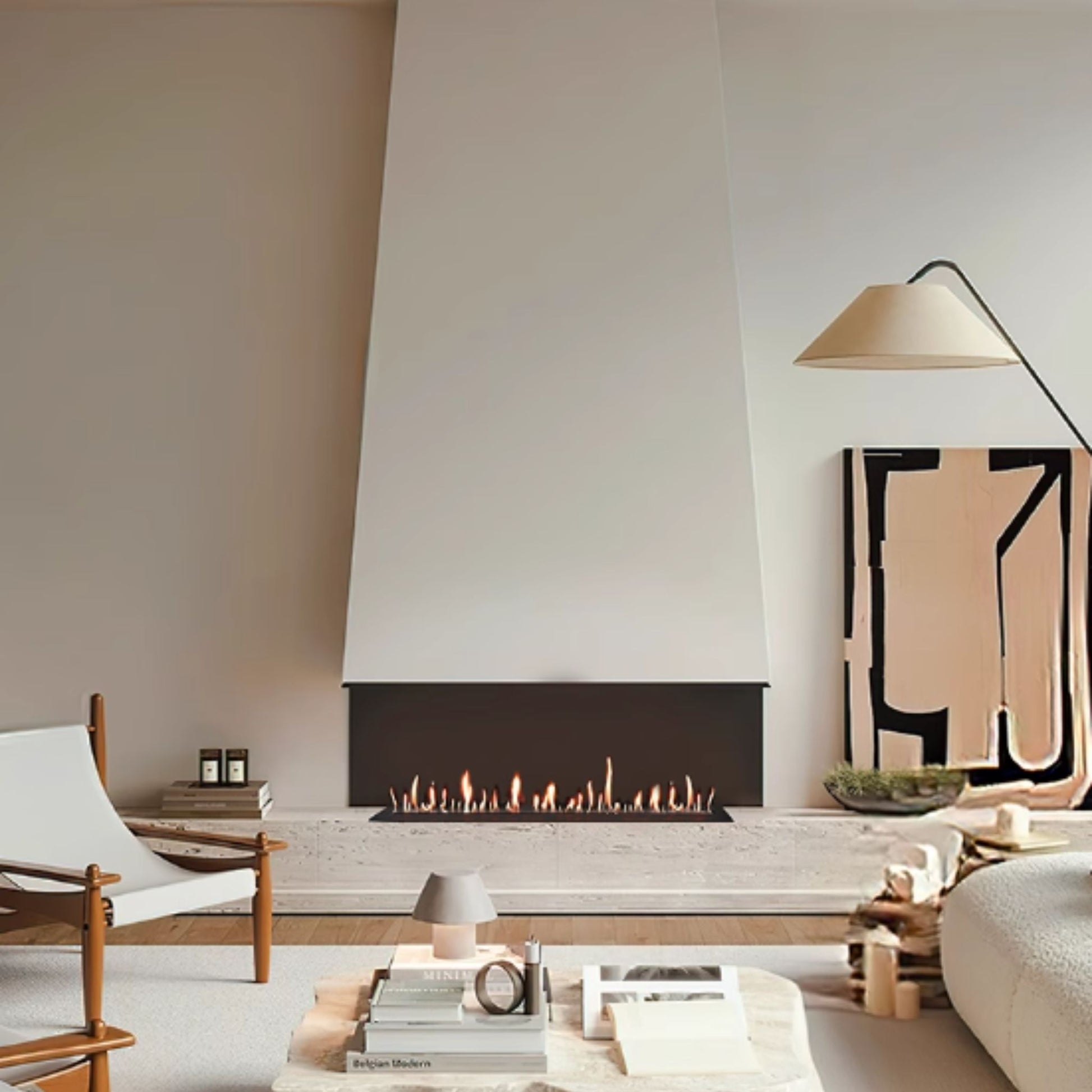 Open Front-View Fireplace Insert