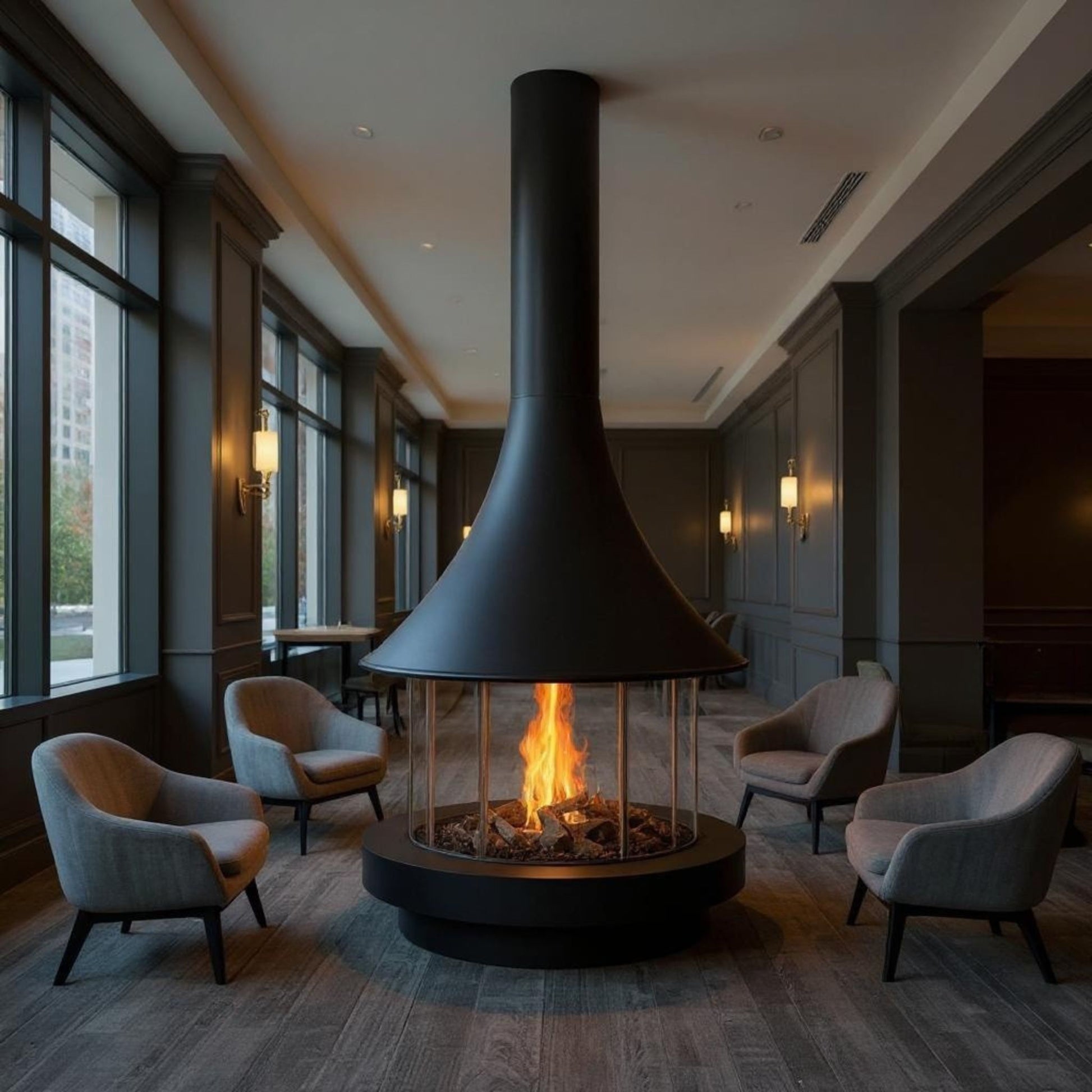 Omega Hanging Fireplace