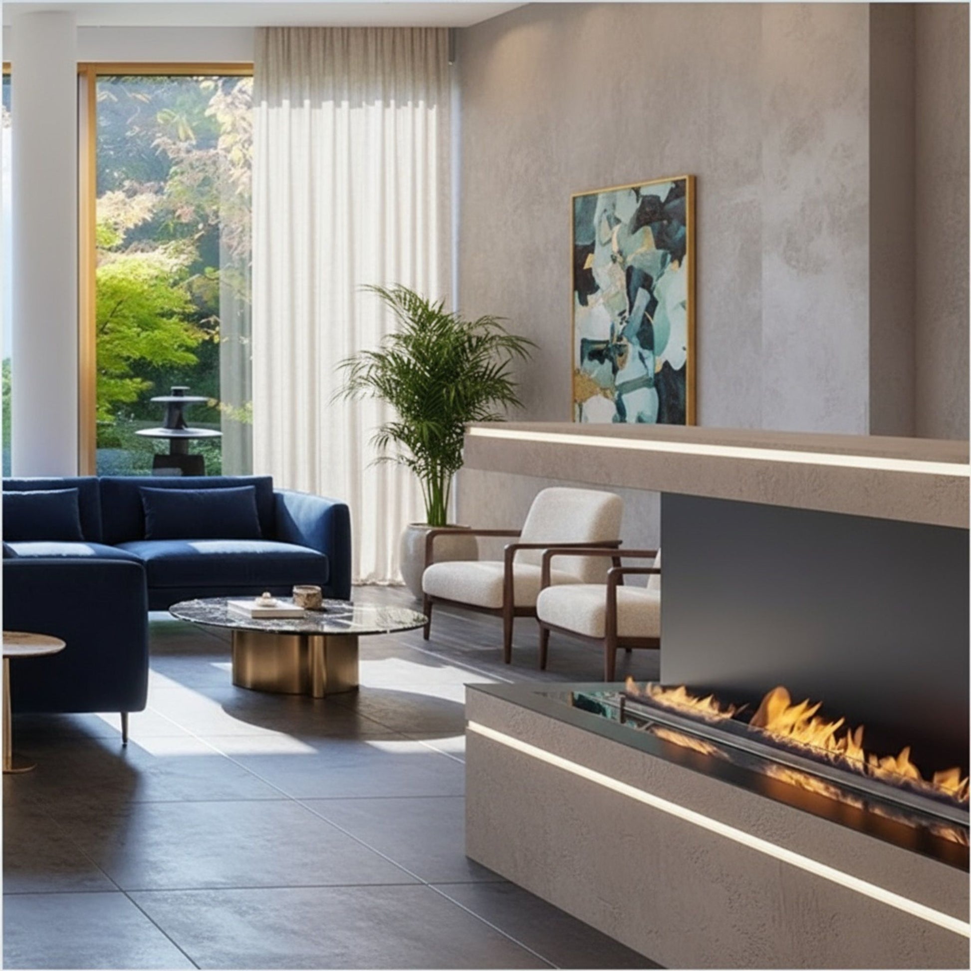 Corner-View Fireplace Insert