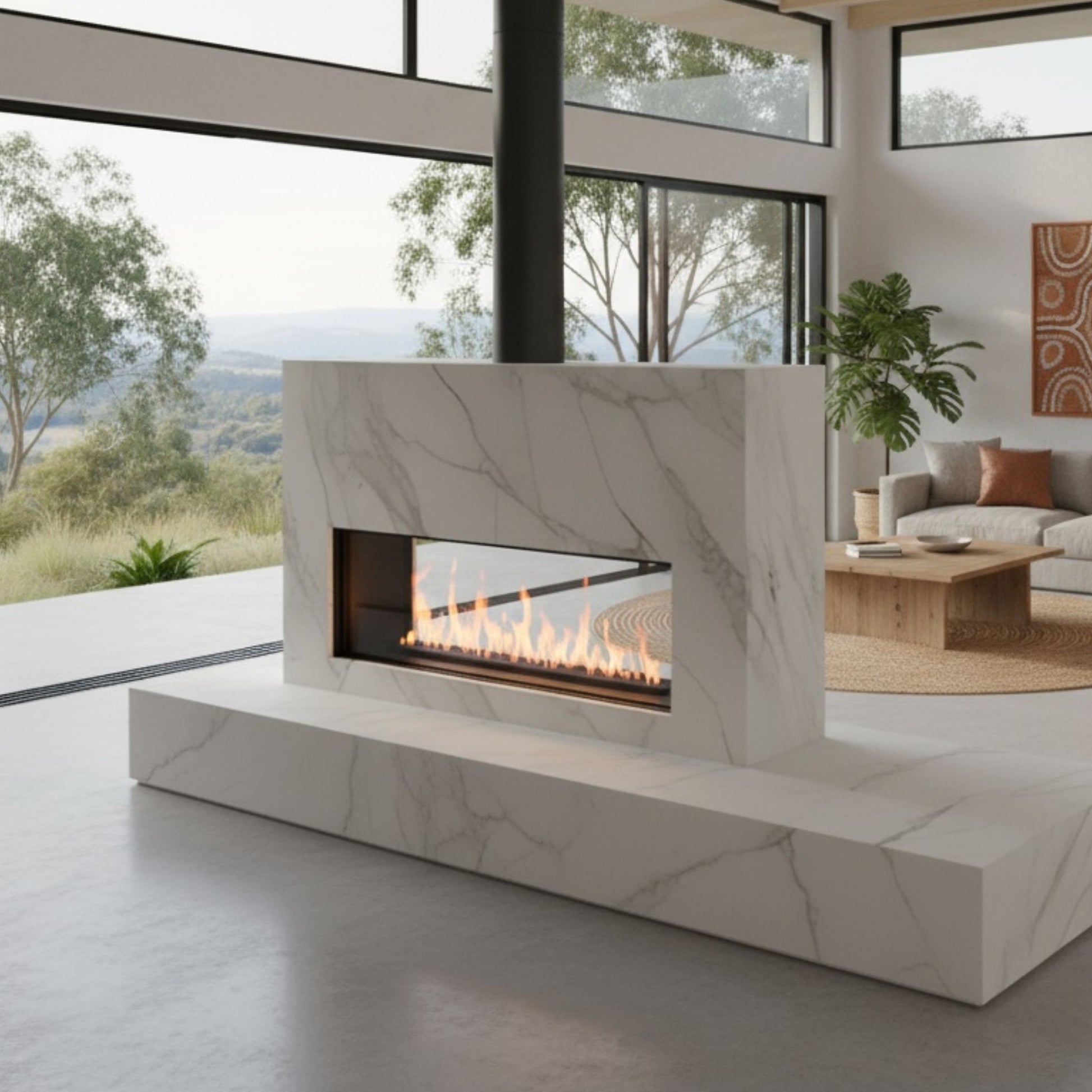 Double-sided Tunnel-View Fireplace Insert