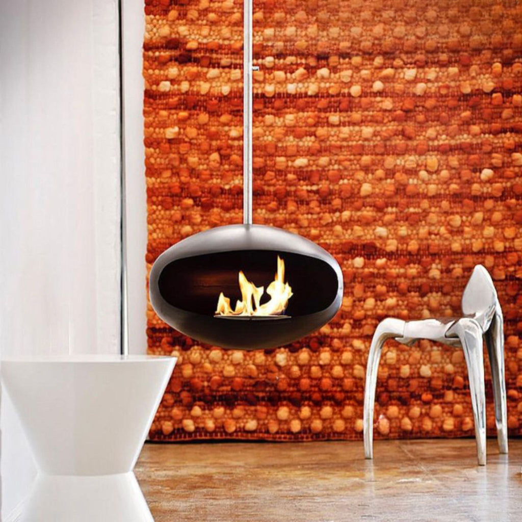 Black Como Hanging Fireplace