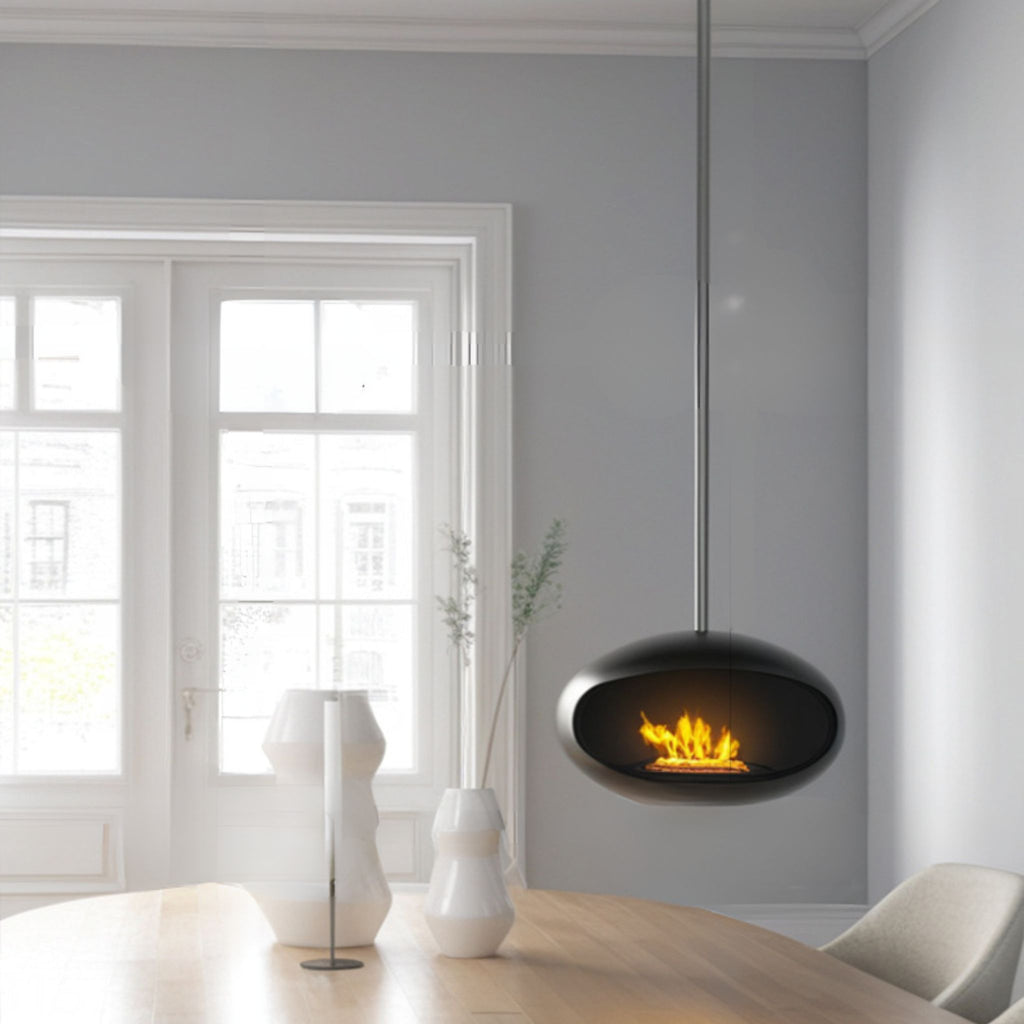 Black Como Hanging Fireplace