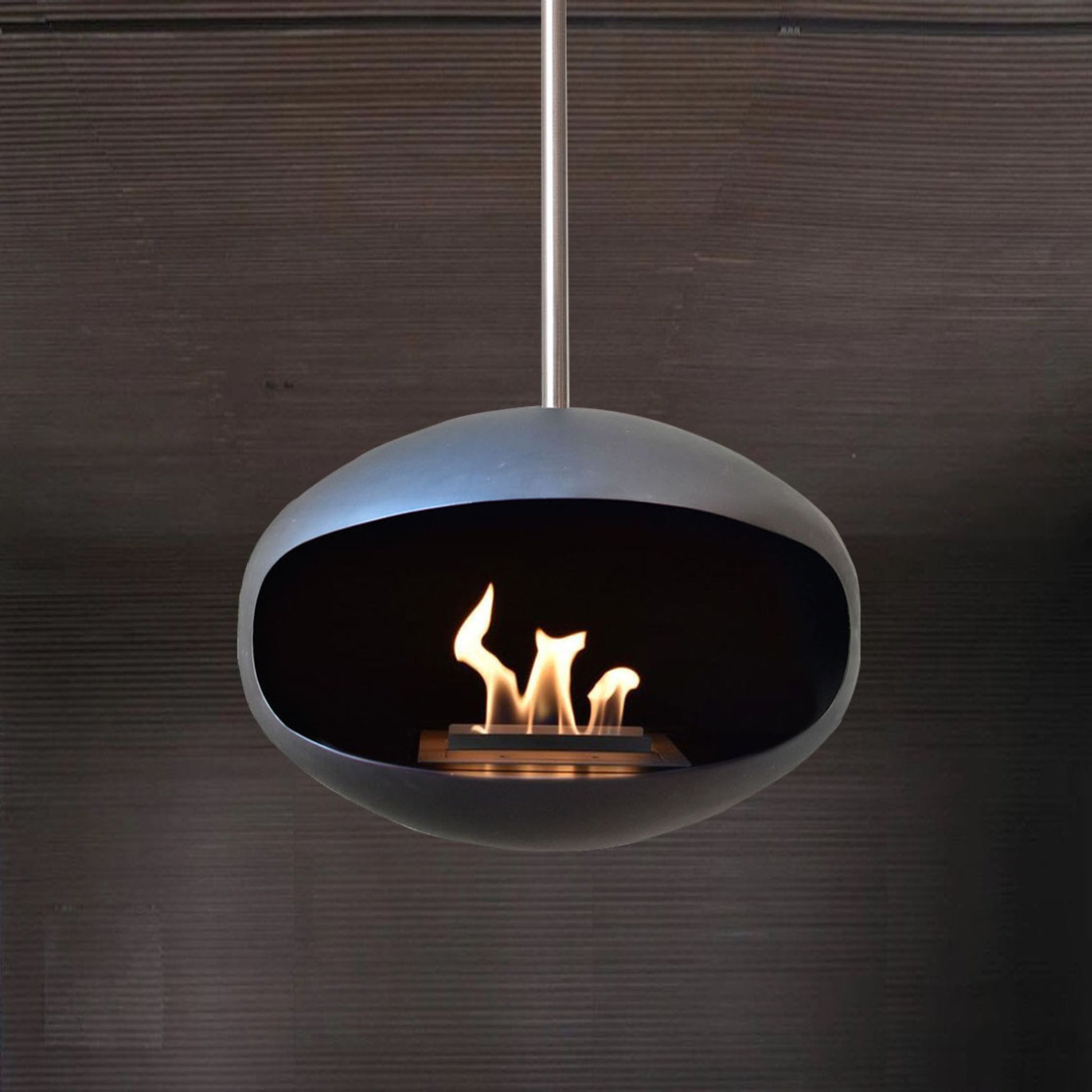 Black Como Hanging Fireplace