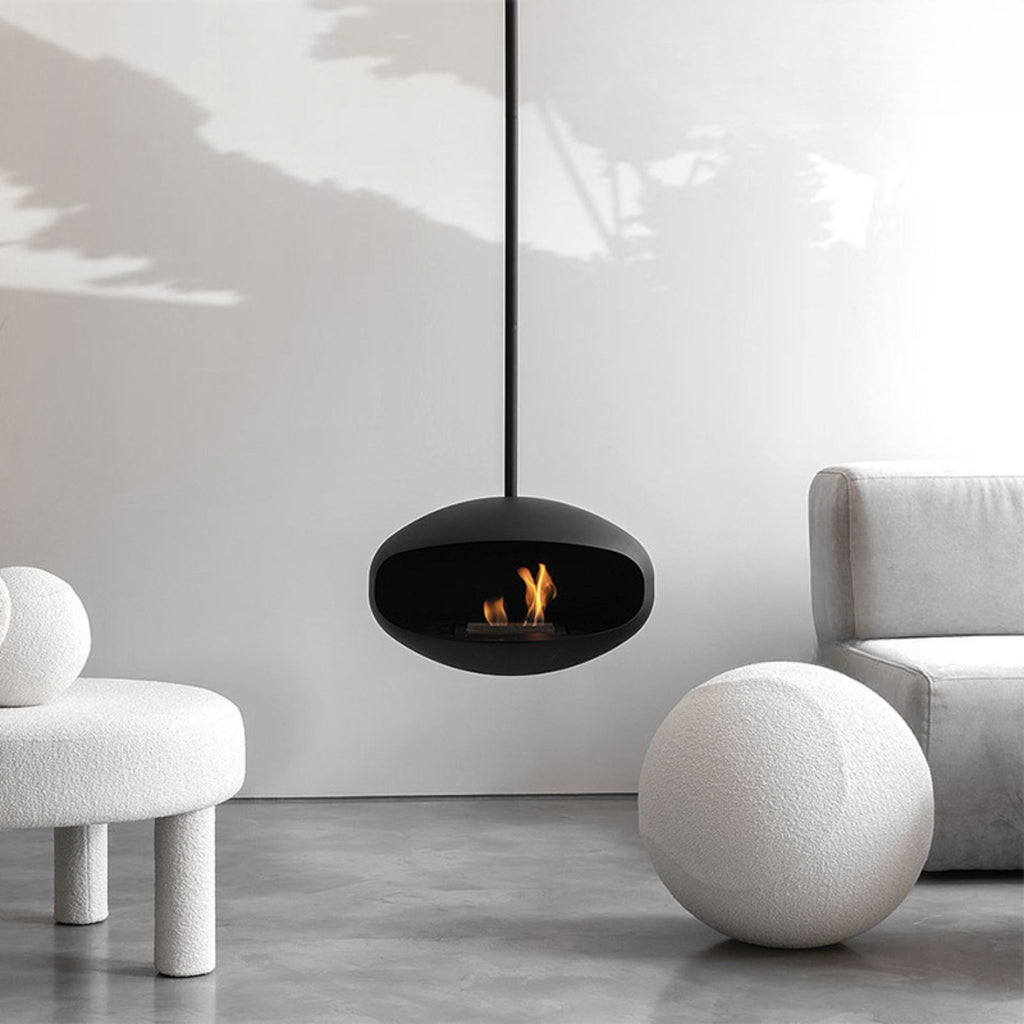 Black Como Hanging Fireplace