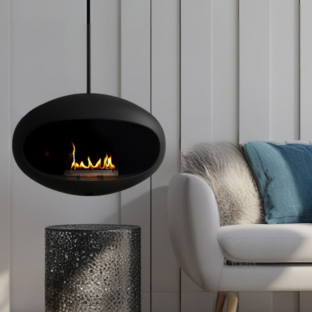 Black Como Hanging Fireplace