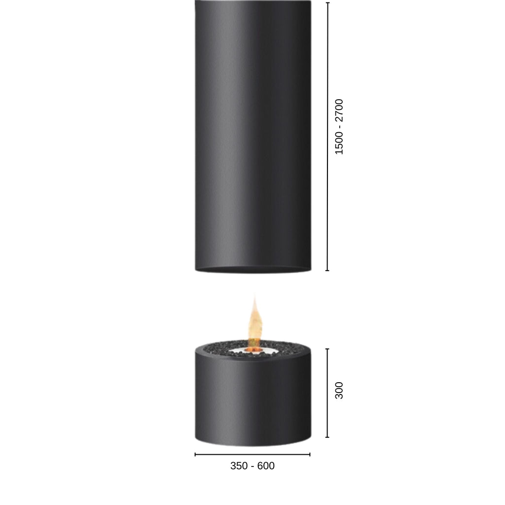 Glacier-Vert Hanging Fireplace White