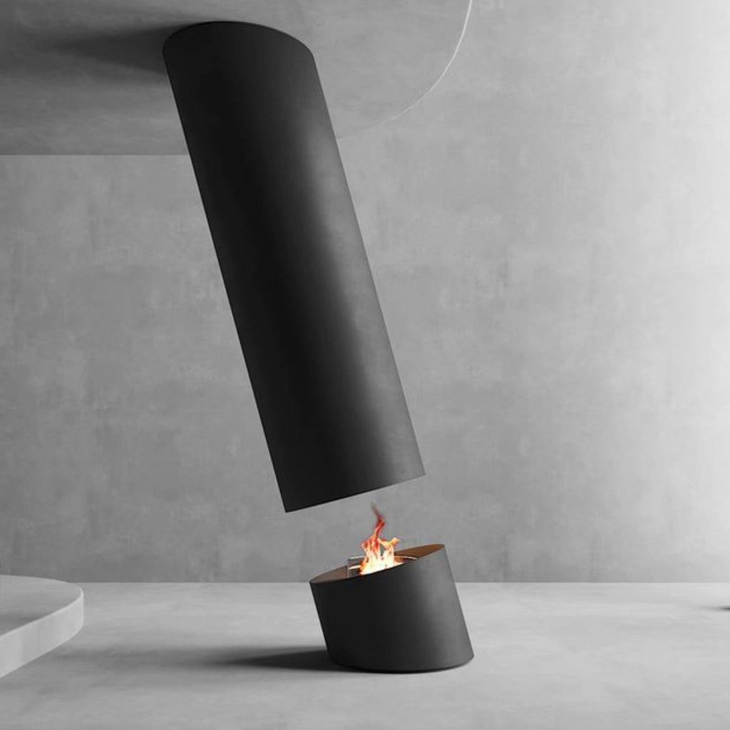 Glacier Hanging Fireplace White
