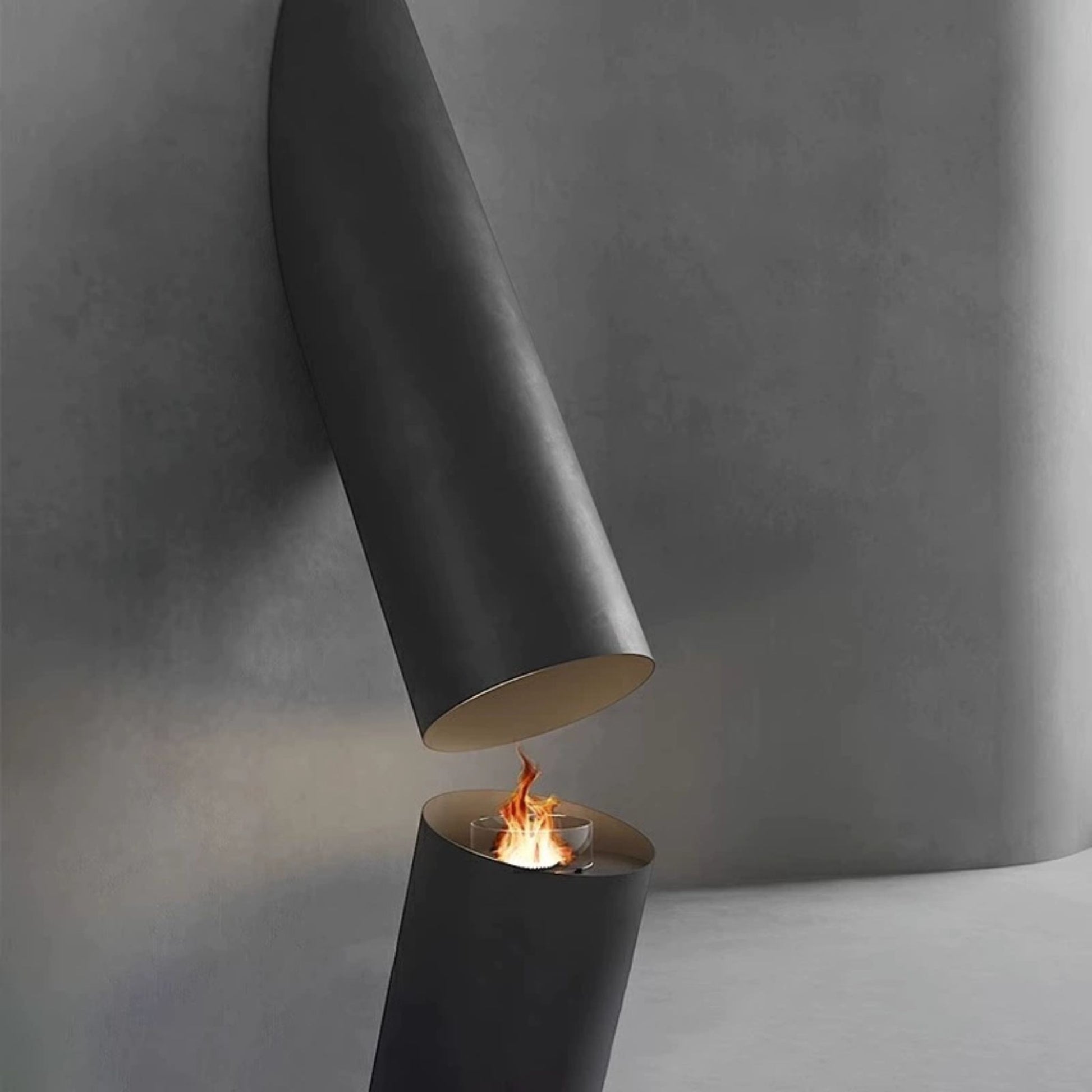 Glacier Hanging Fireplace Black