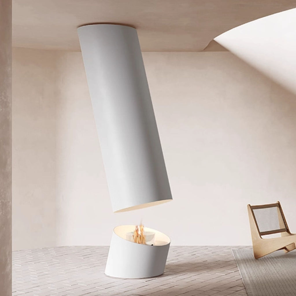 Glacier Hanging Fireplace White