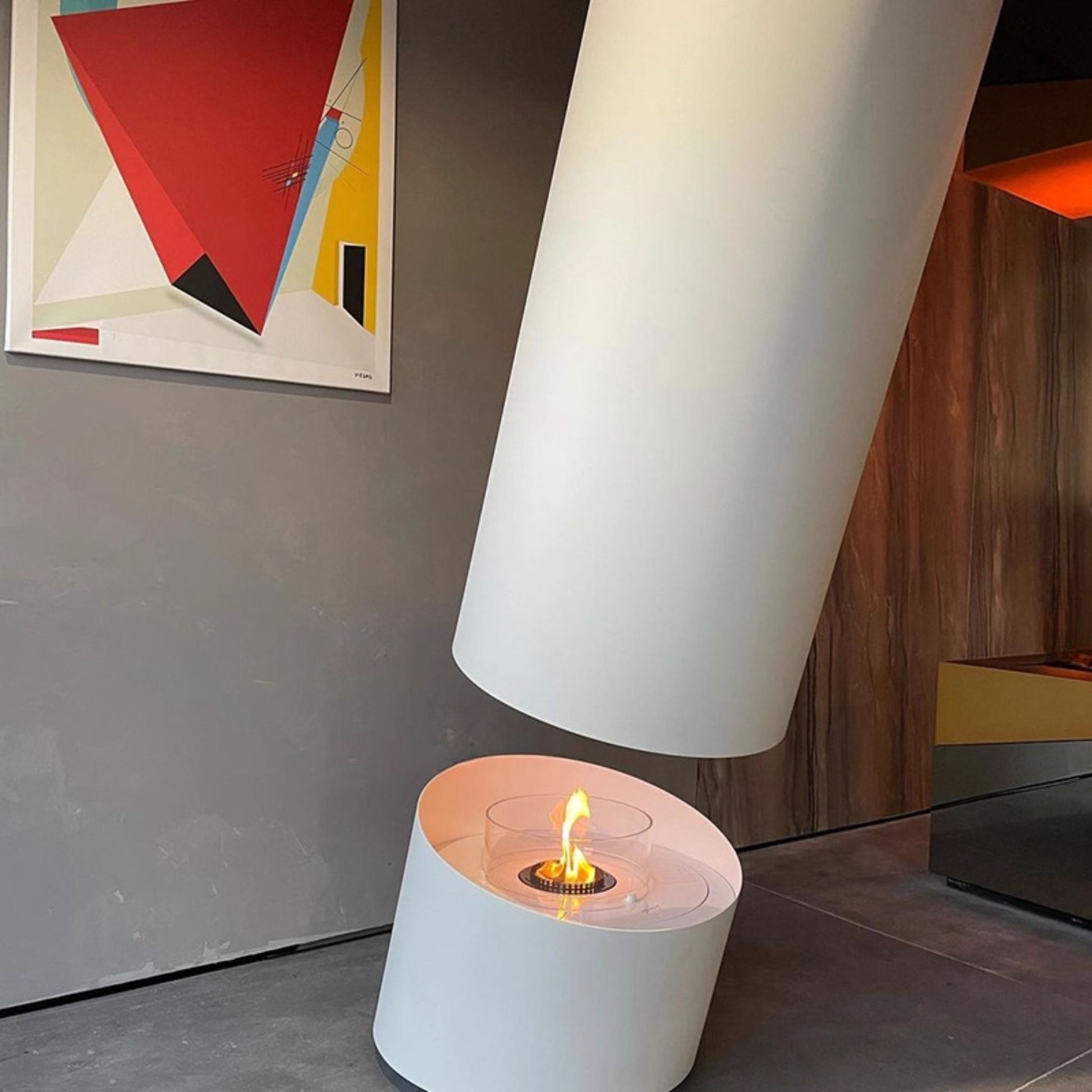 Glacier Hanging Fireplace Black