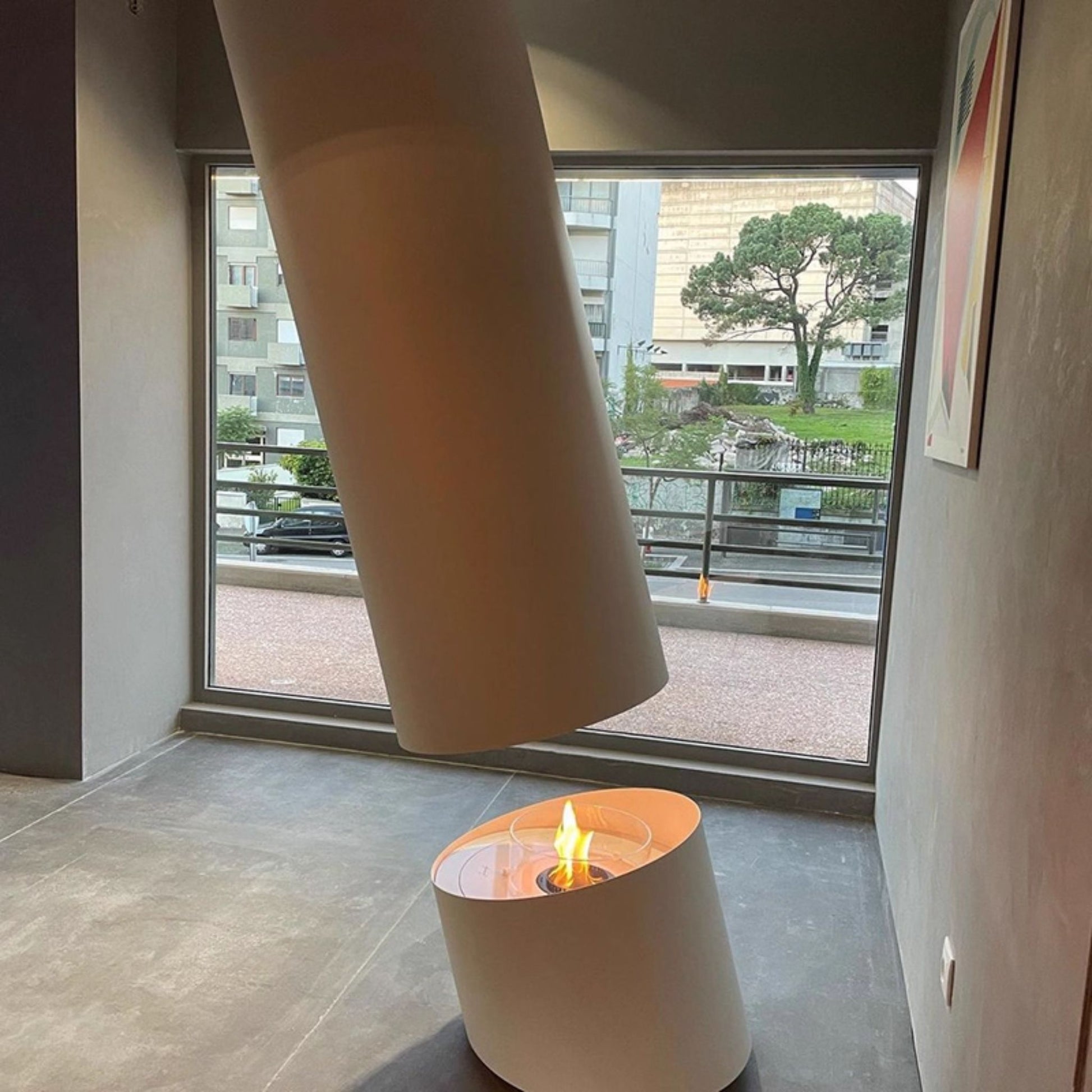 Glacier Hanging Fireplace Black